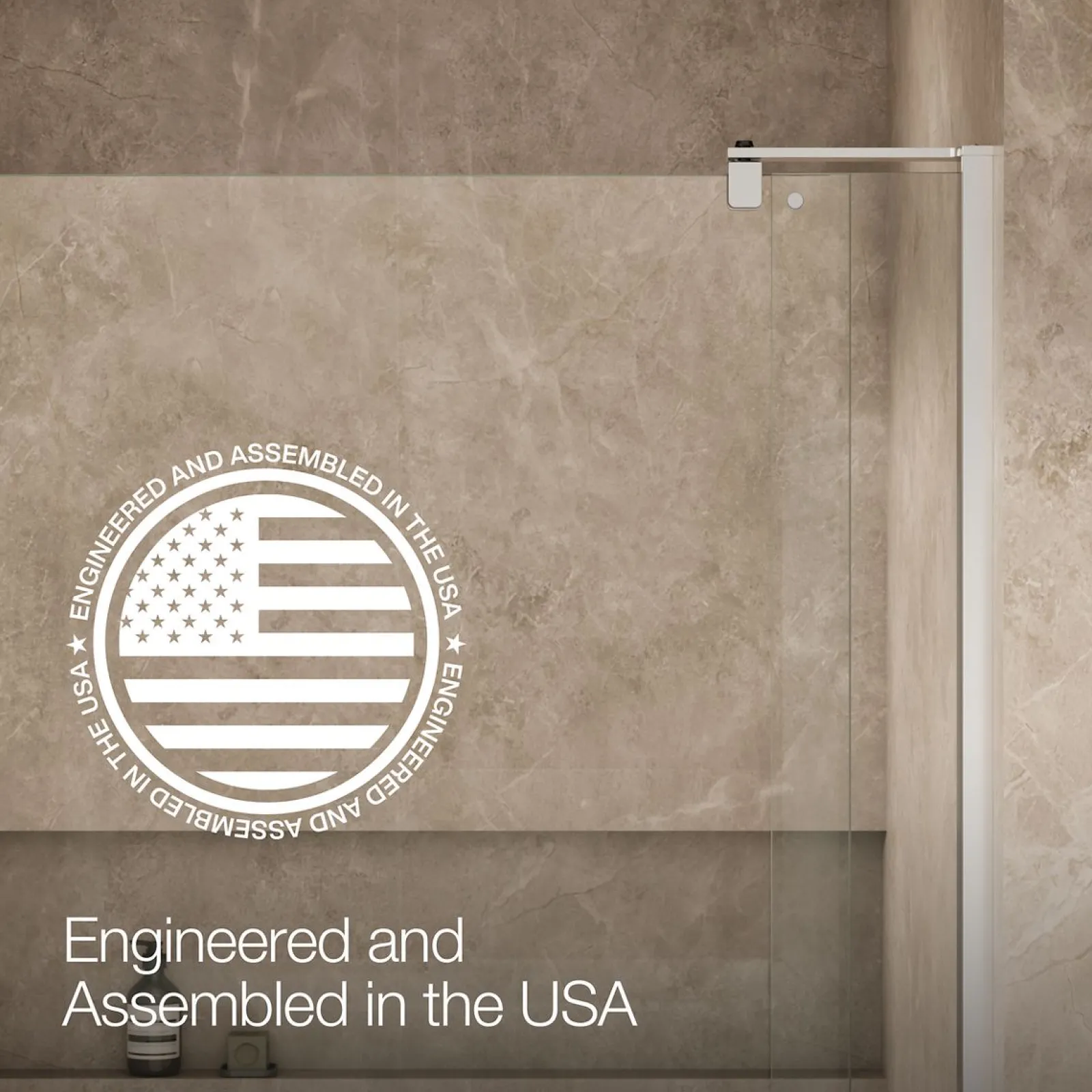 43-1/8"-48" W x 74" H pivot shower door with 5/16"-thick Crystal Clear glass^Kohler New