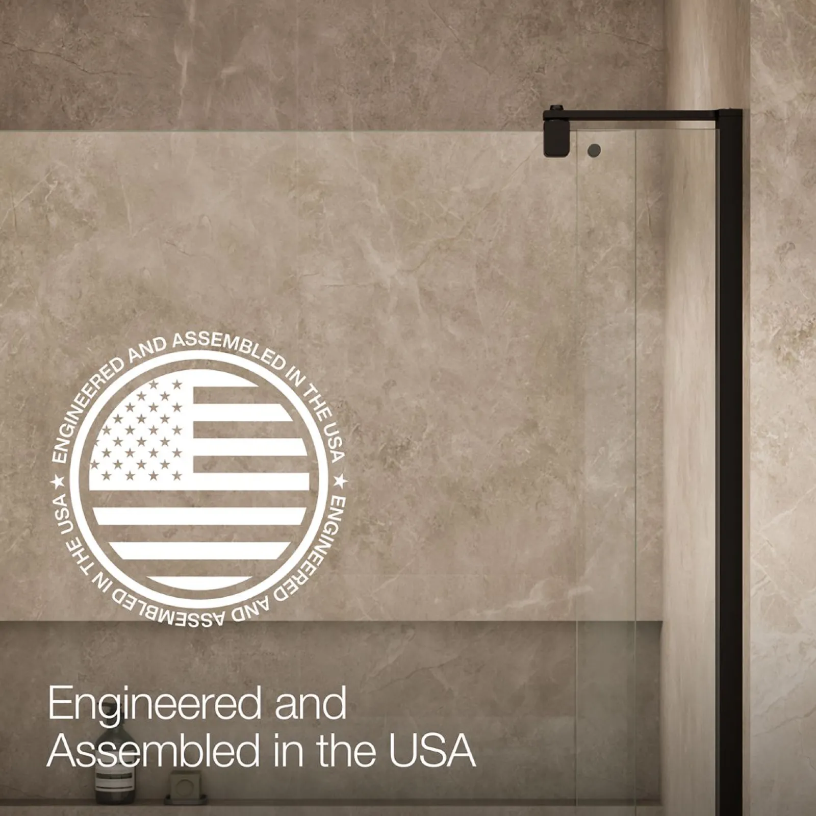 43-1/8"-48" W x 74" H pivot shower door with 5/16"-thick Crystal Clear glass^Kohler New