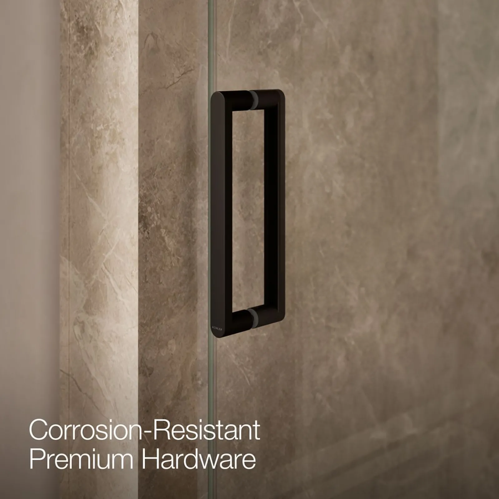 35-1/8"-40" W x 74" H pivot shower door with 5/16"-thick Crystal Clear glass^Kohler Best