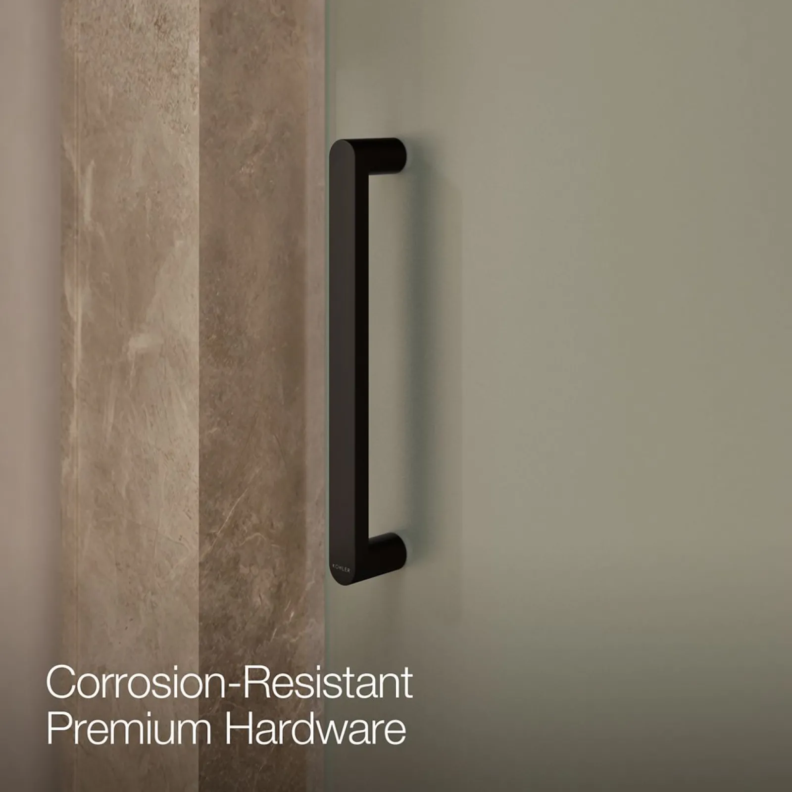 43-1/8"-48" W x 70" H pivot shower door with 5/16"-thick Frosted glass^Kohler