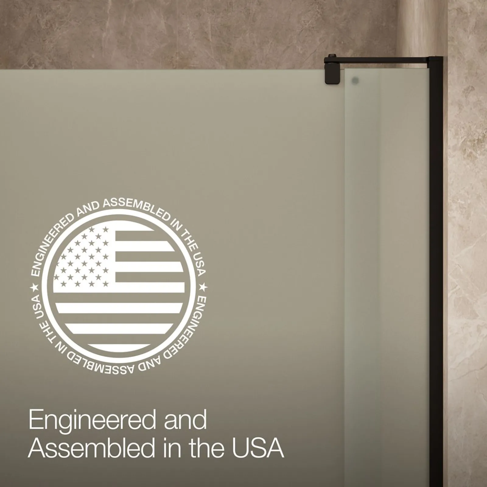 43-1/8"-48" W x 70" H pivot shower door with 5/16"-thick Frosted glass^Kohler