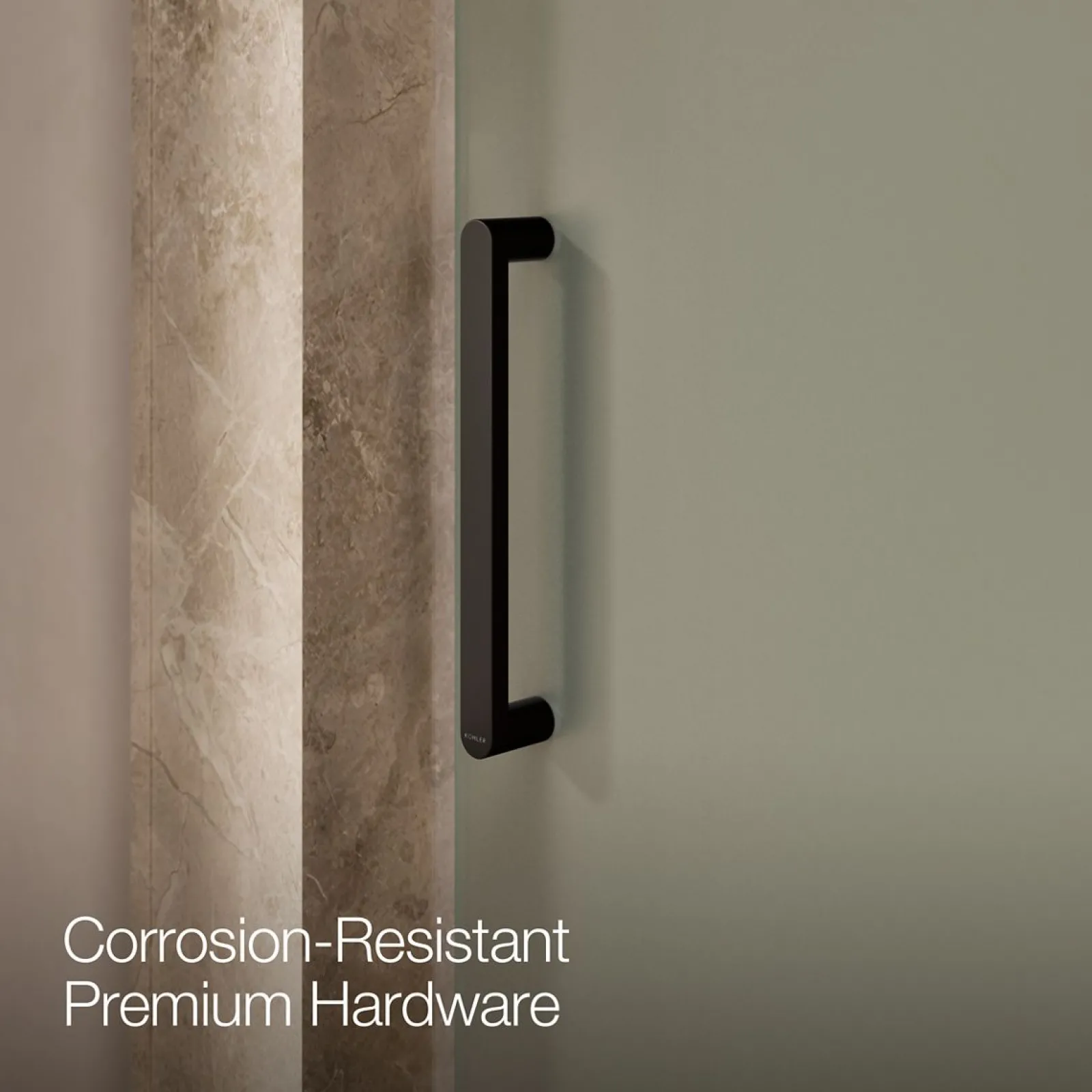 35-1/8"-40" W x 70" H pivot shower door with 5/16"-thick Frosted glass^Kohler Best