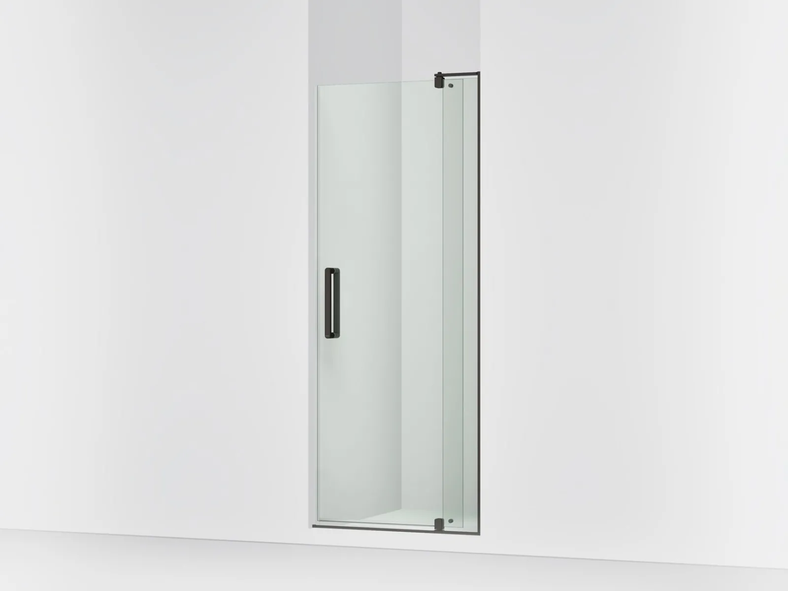 31-1/8"-36" W x 74" H pivot shower door with 5/16"-thick Crystal Clear glass^Kohler New