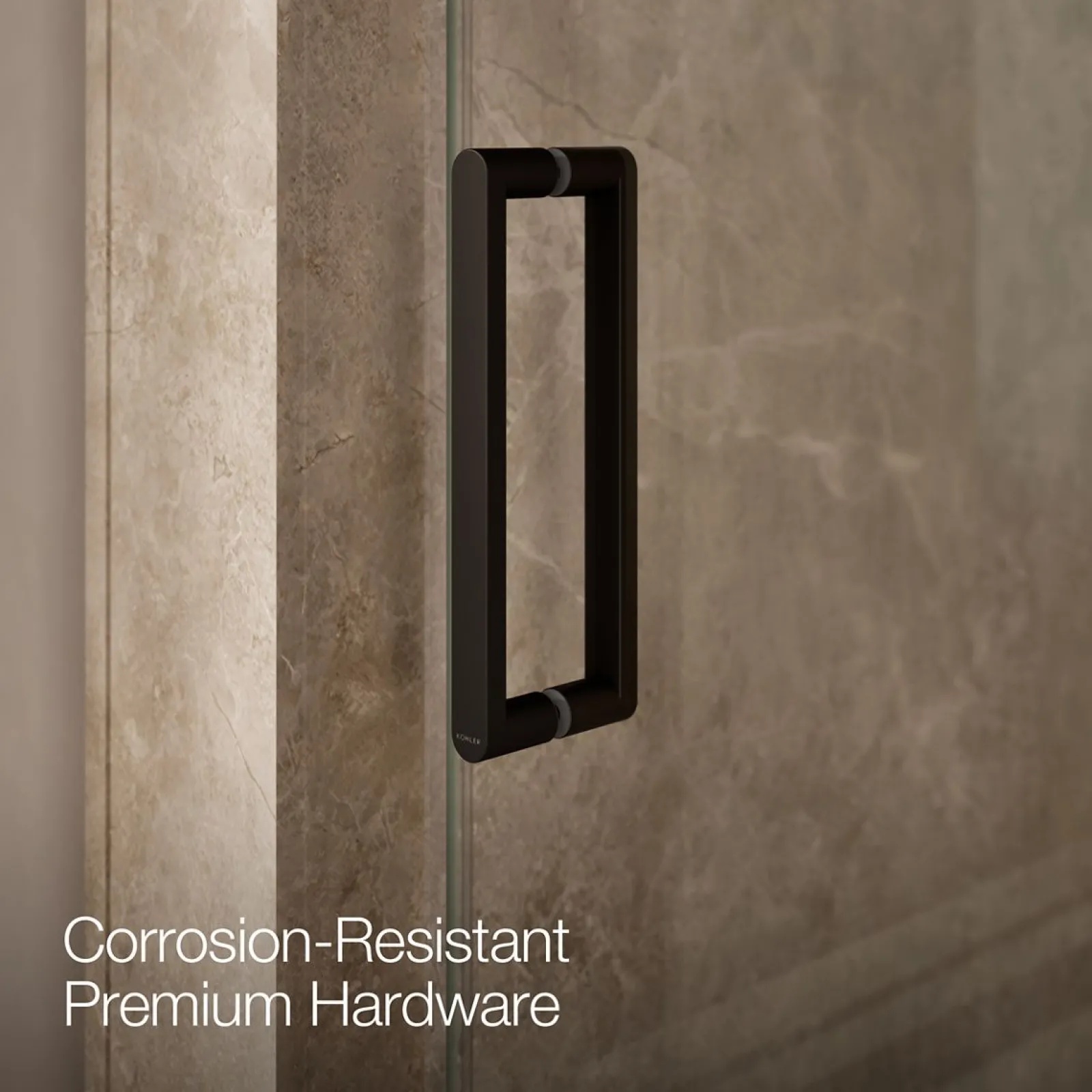 31-1/8"-36" W x 74" H pivot shower door with 5/16"-thick Crystal Clear glass^Kohler New