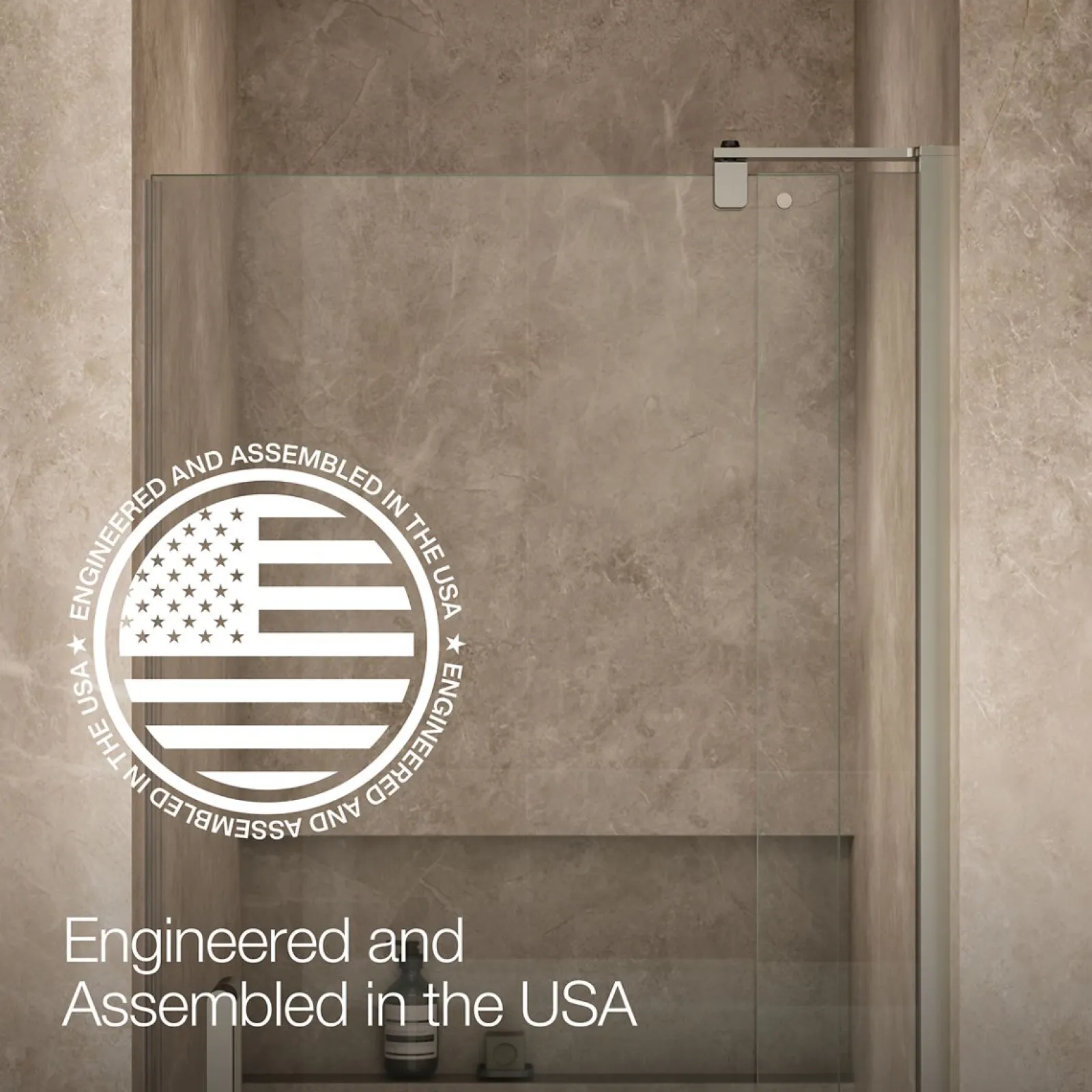 31-1/8"-36" W x 74" H pivot shower door with 5/16"-thick Crystal Clear glass^Kohler New