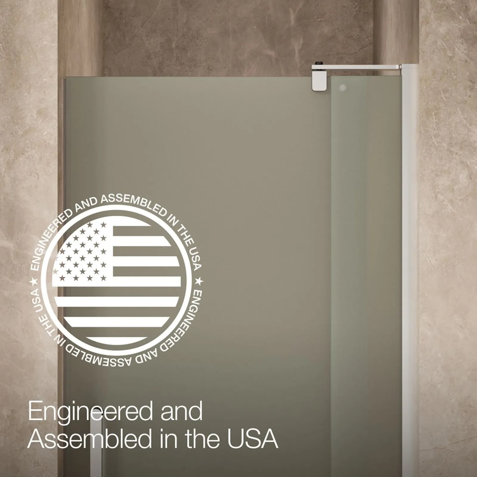 31-1/8"-36" W x 70" H pivot shower door with 1/4"-thick Frosted glass^Kohler New