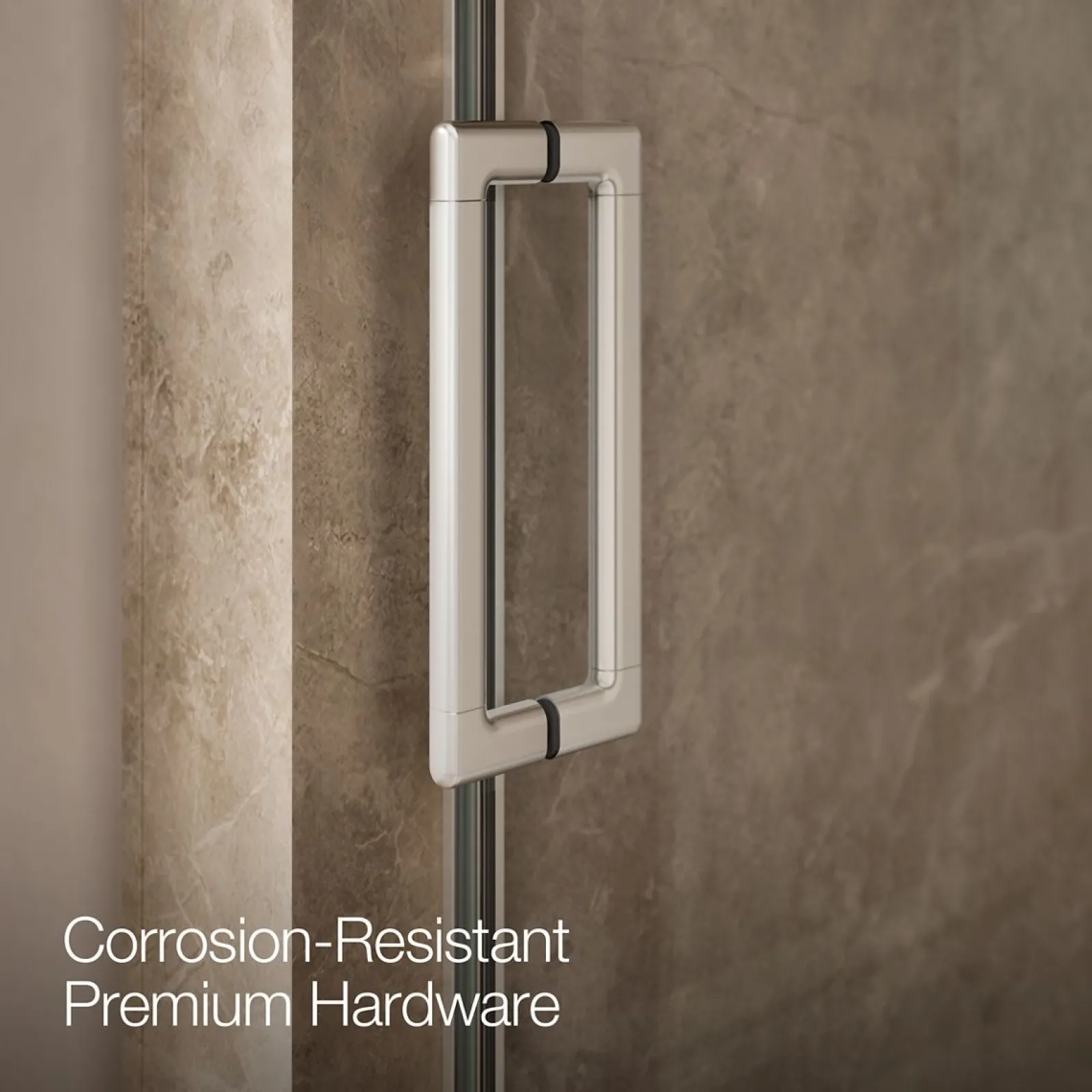 32"-36" W x 76" H pivot shower door with 5/16"-thick Crystal Clear glass^Kohler Hot