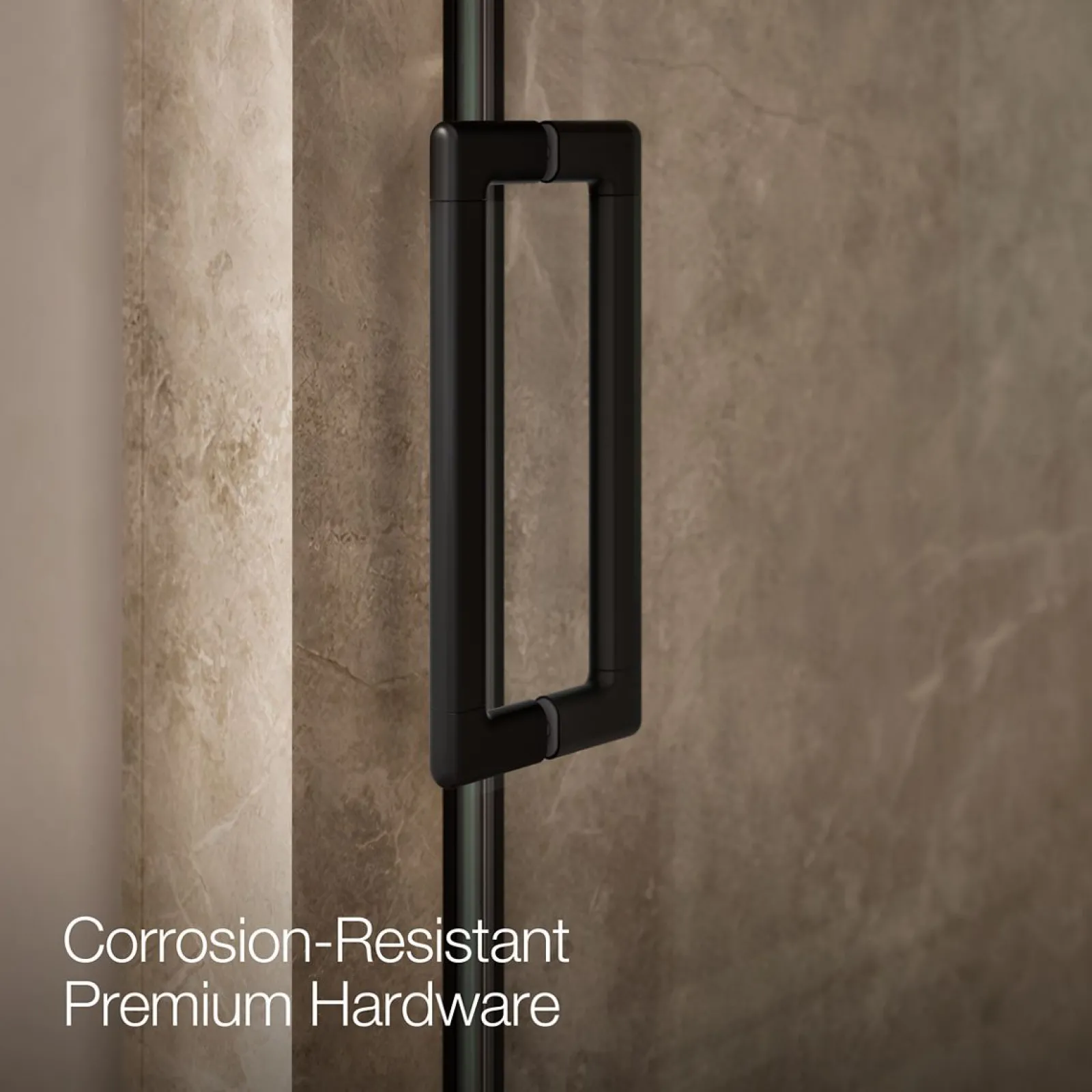 32"-36" W x 76" H pivot shower door with 5/16"-thick Crystal Clear glass^Kohler Hot