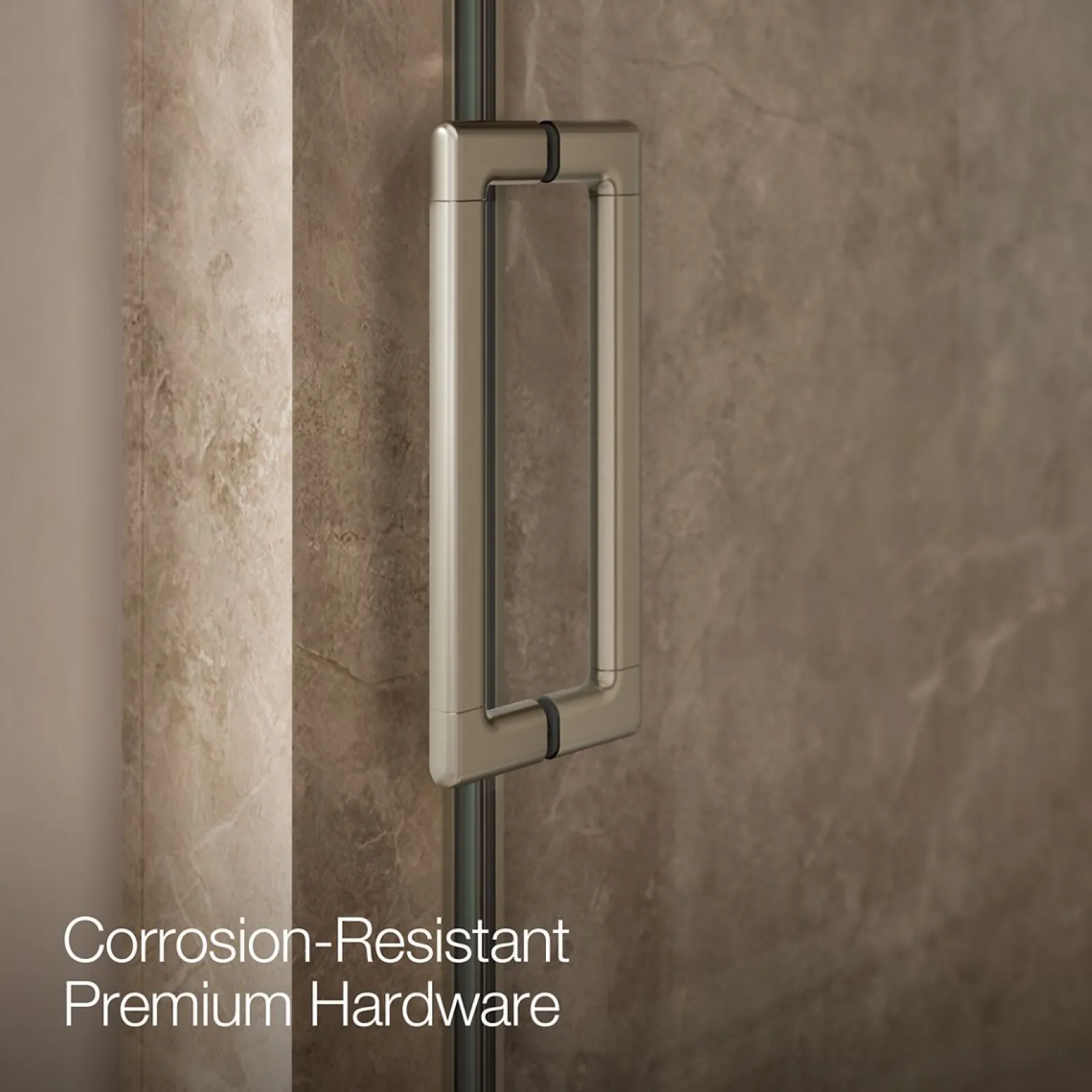 32"-36" W x 76" H pivot shower door with 5/16"-thick Crystal Clear glass^Kohler Hot