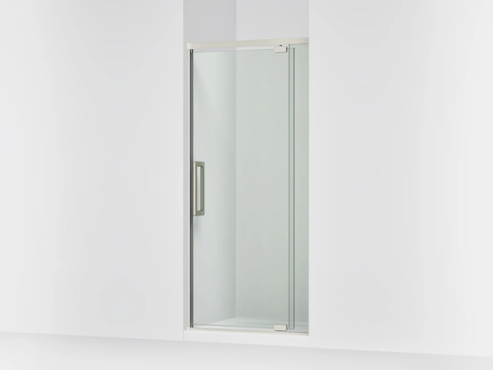 32"-36" W x 76" H pivot shower door with 5/16"-thick Crystal Clear glass^Kohler Hot