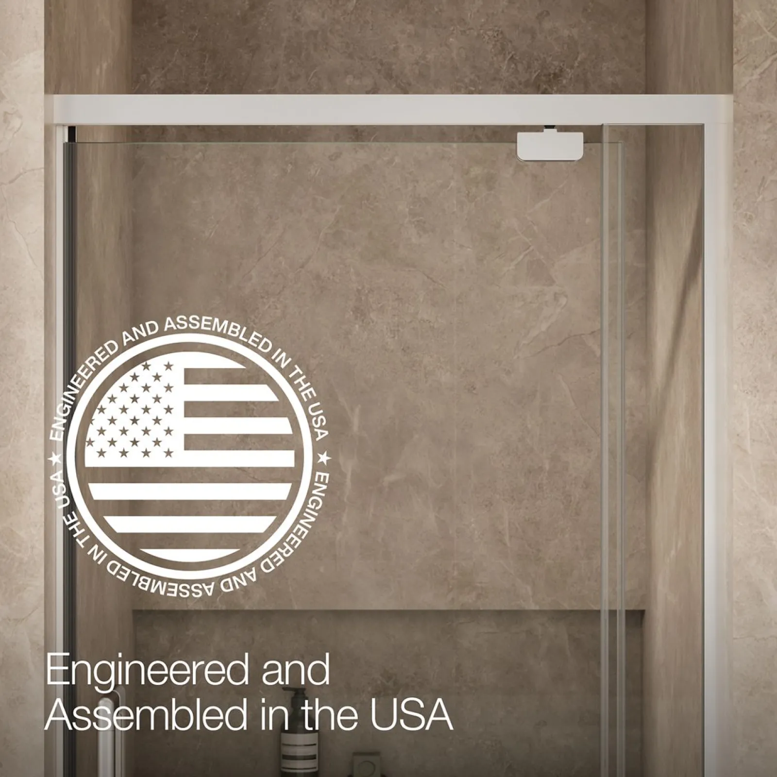 32"-36" W x 76" H pivot shower door with 5/16"-thick Crystal Clear glass^Kohler Hot