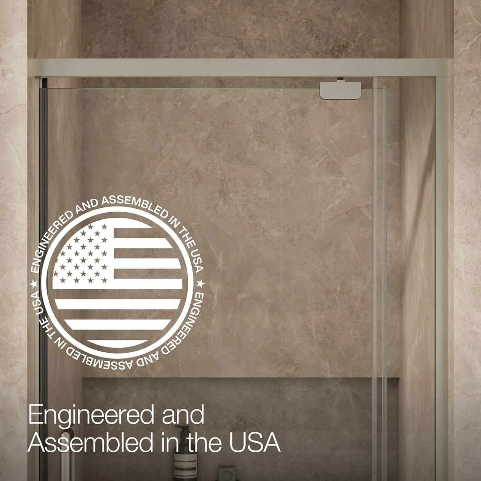 32"-36" W x 76" H pivot shower door with 5/16"-thick Crystal Clear glass^Kohler Hot