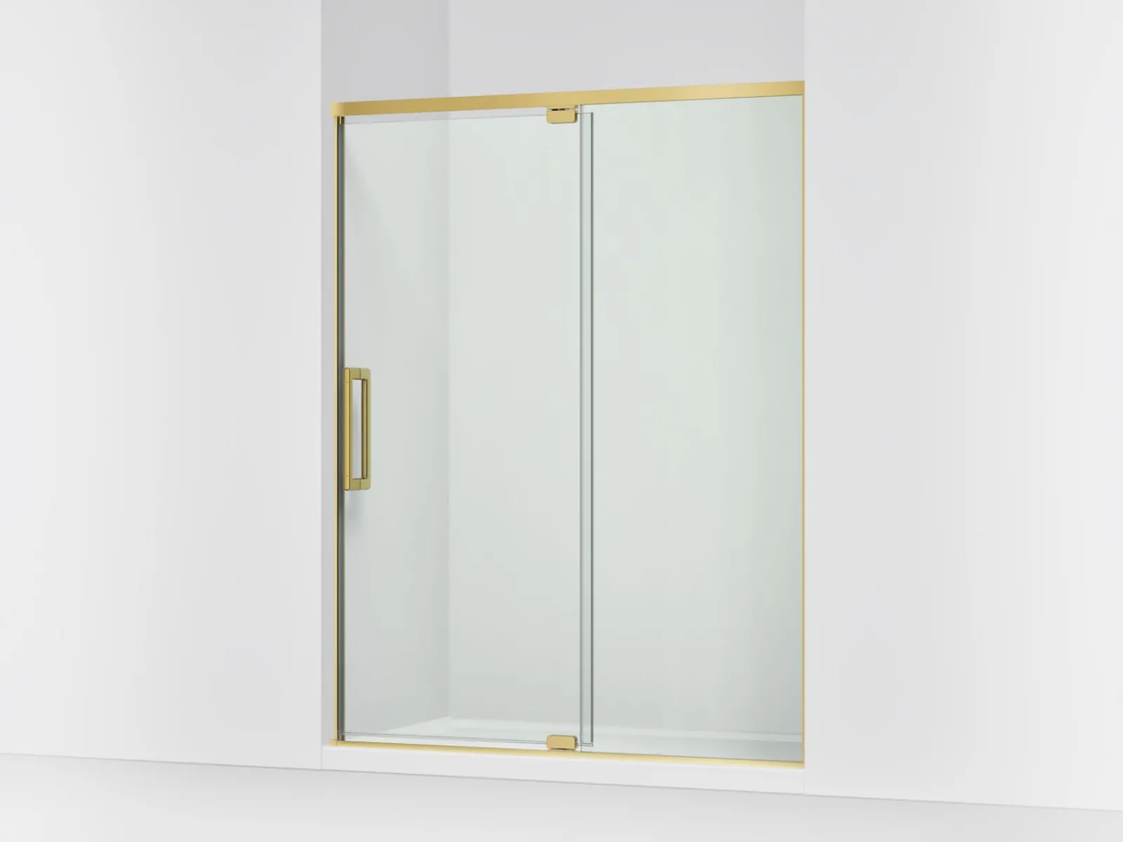 54"-60" W x 76" H pivot shower door with 5/16"-thick Crystal Clear glass^Kohler Outlet