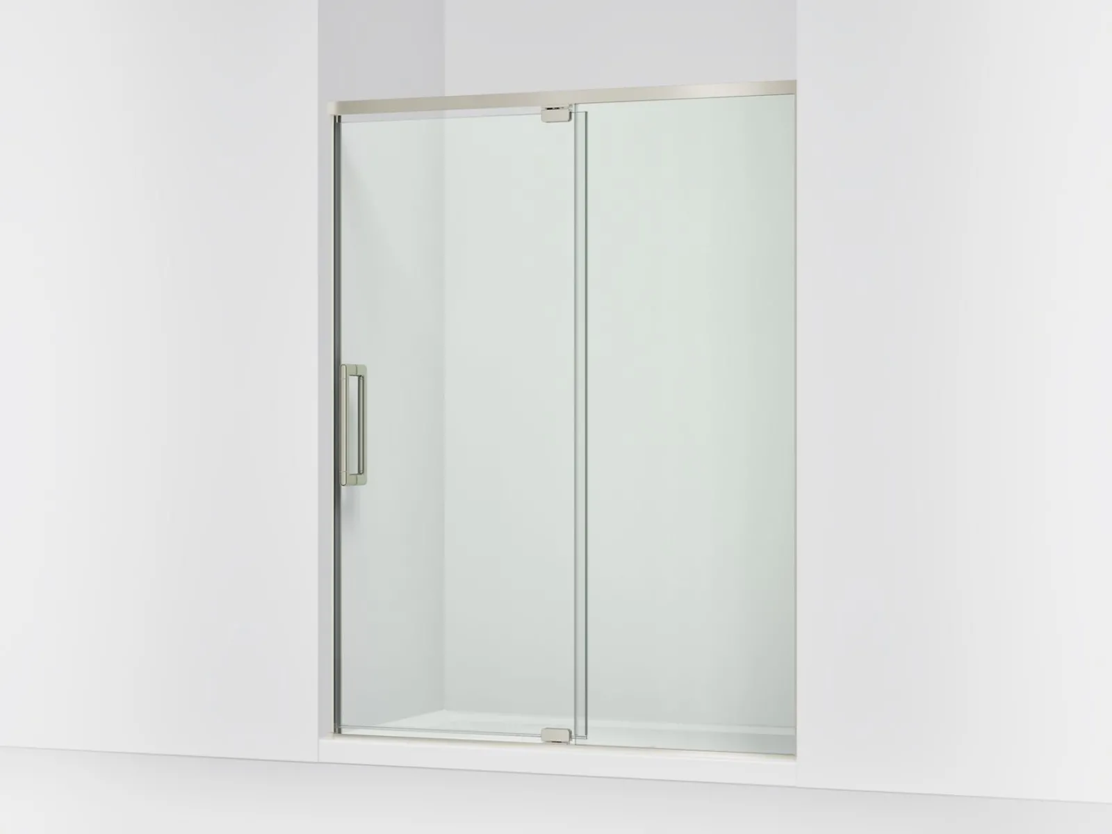 54"-60" W x 76" H pivot shower door with 5/16"-thick Crystal Clear glass^Kohler Outlet