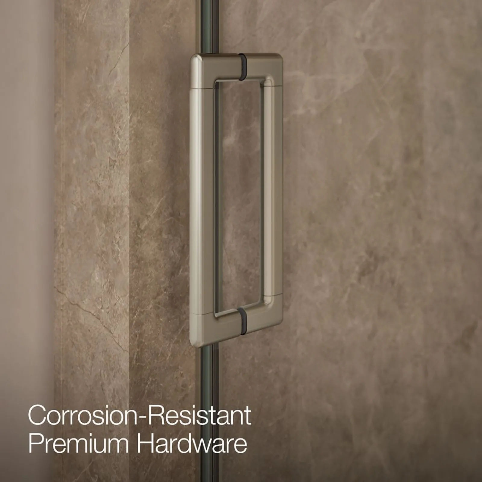 54"-60" W x 76" H pivot shower door with 5/16"-thick Crystal Clear glass^Kohler Outlet