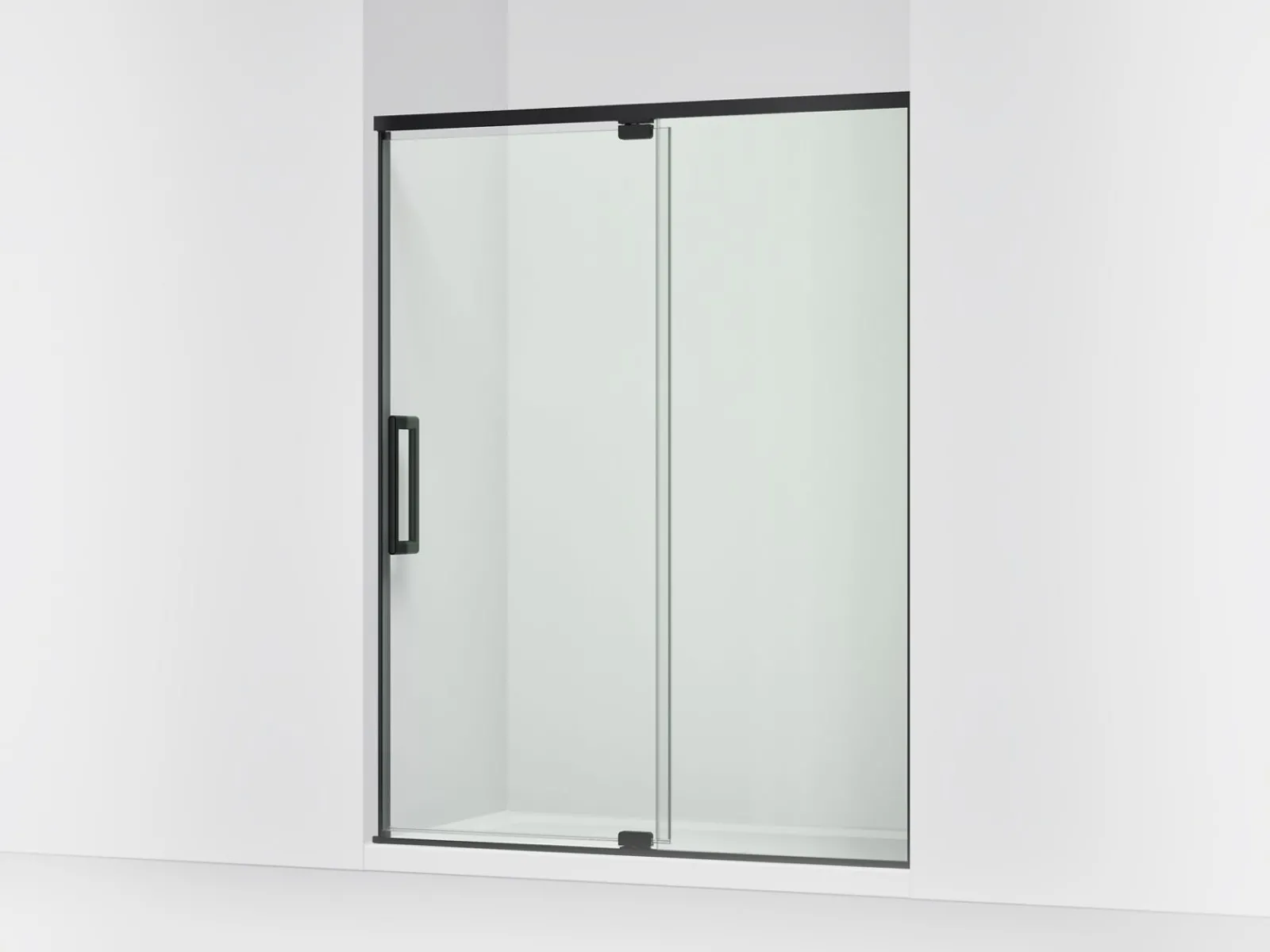 54"-60" W x 76" H pivot shower door with 5/16"-thick Crystal Clear glass^Kohler Outlet