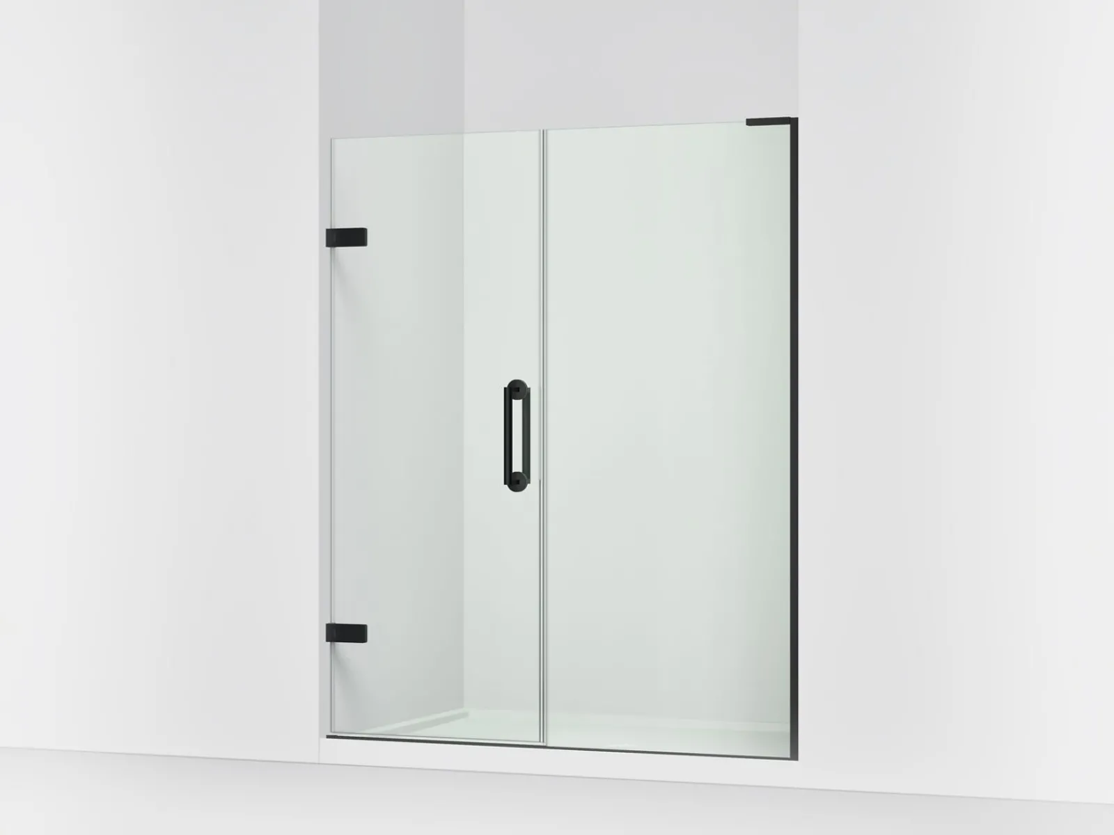 57-1/4"-58" W x 71-3/4" H pivot shower door with 3/8"-thick Crystal Clear glass^Kohler Online