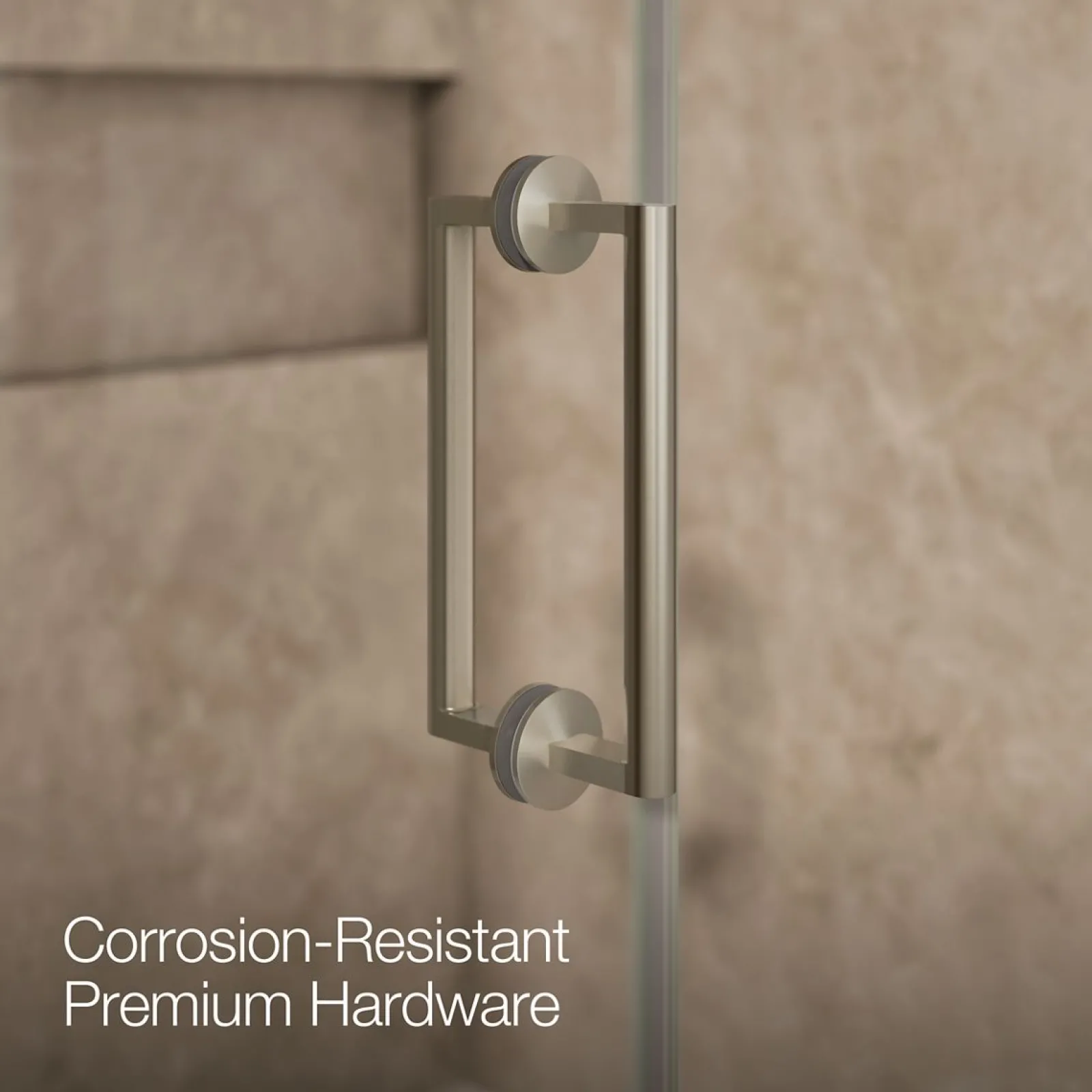 58"-58-3/4" W x 71-3/4" H pivot shower door with 3/8"-thick Crystal Clear glass^Kohler Hot