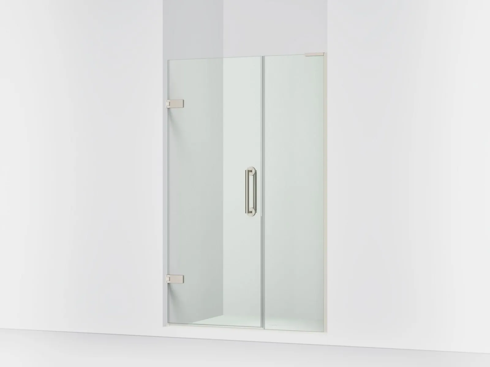 45-1/4"-46" W x 71-3/4" H pivot shower door with 3/8"-thick Crystal Clear glass^Kohler Hot