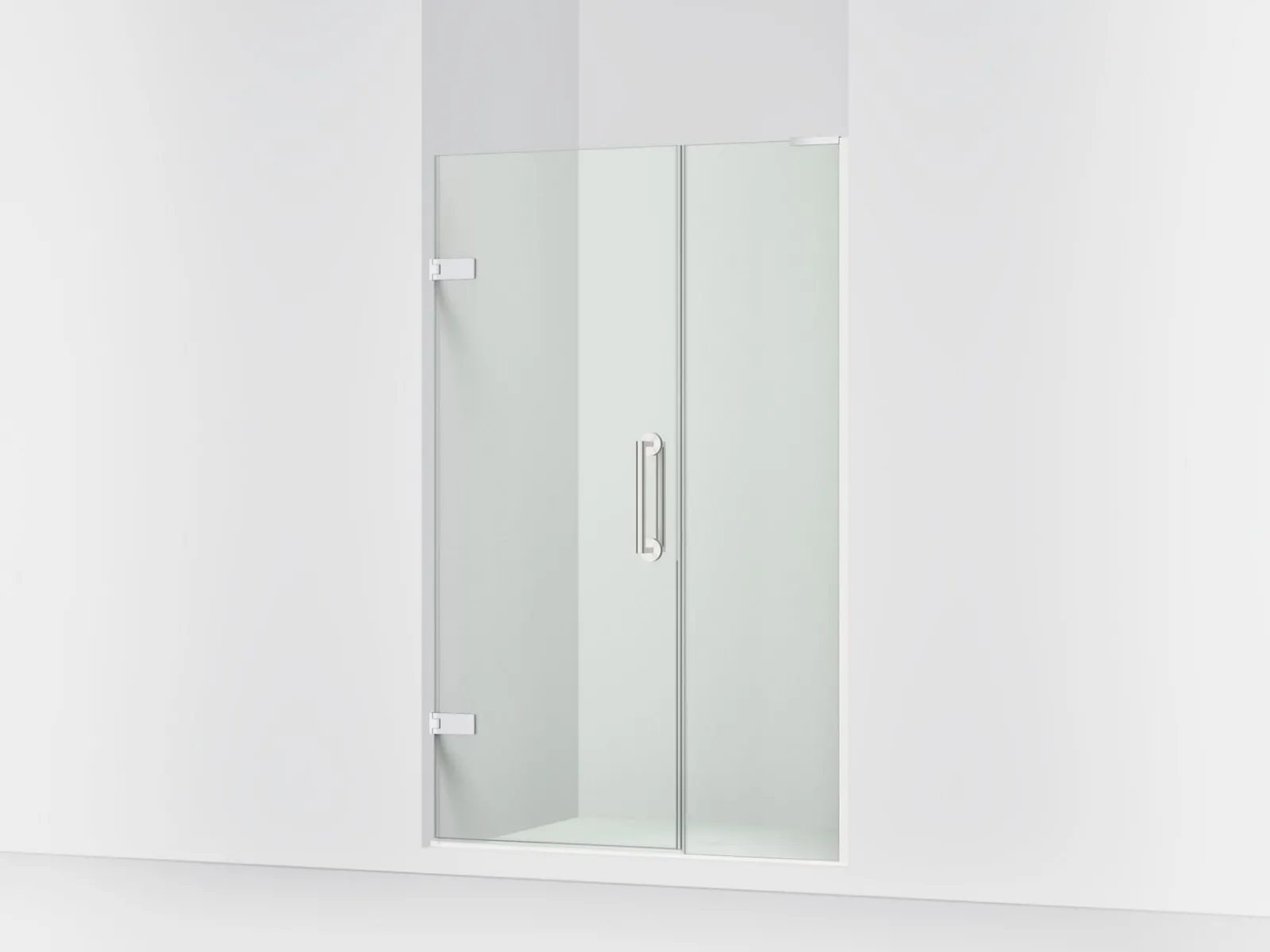46"-46-3/4" W x 71-3/4" H pivot shower door with 3/8"-thick Crystal Clear glass^Kohler Hot