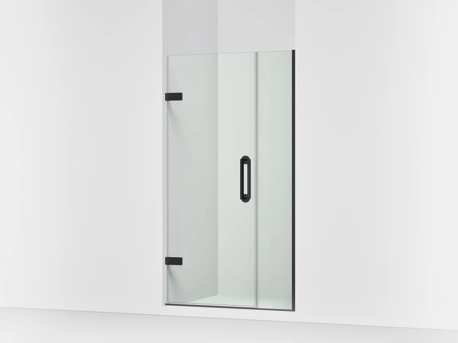 33-5/8"-34-3/8" W x 71-9/16" H pivot shower door with 3/8"-thick Crystal Clear glass^Kohler New