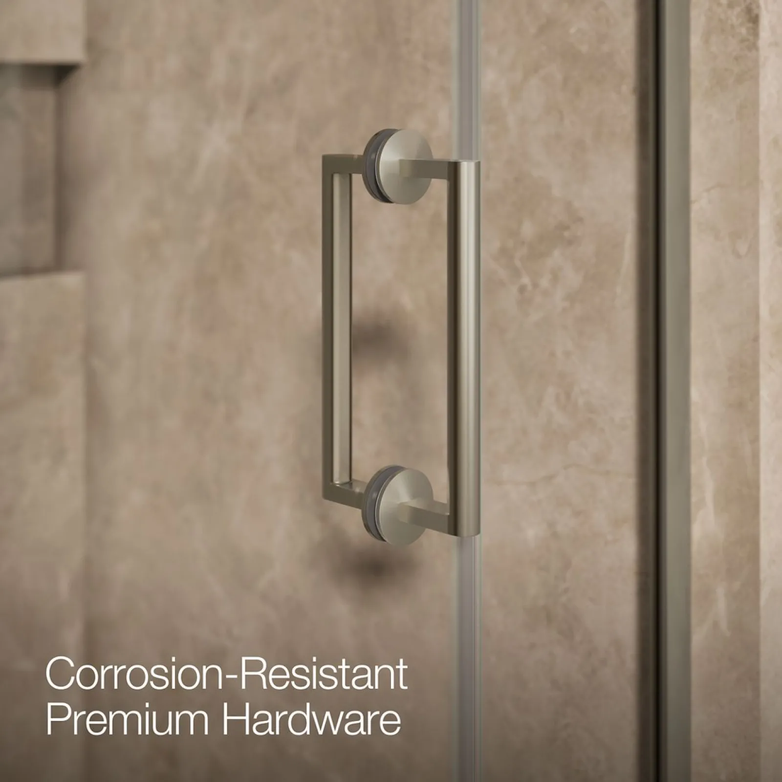 33-5/8"-34-3/8" W x 71-9/16" H pivot shower door with 3/8"-thick Crystal Clear glass^Kohler New