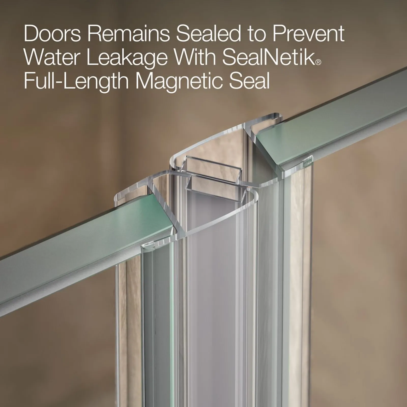 39-5/8"-40-3/8" W x 71-9/16" H pivot shower door with 3/8"-thick Crystal Clear glass^Kohler