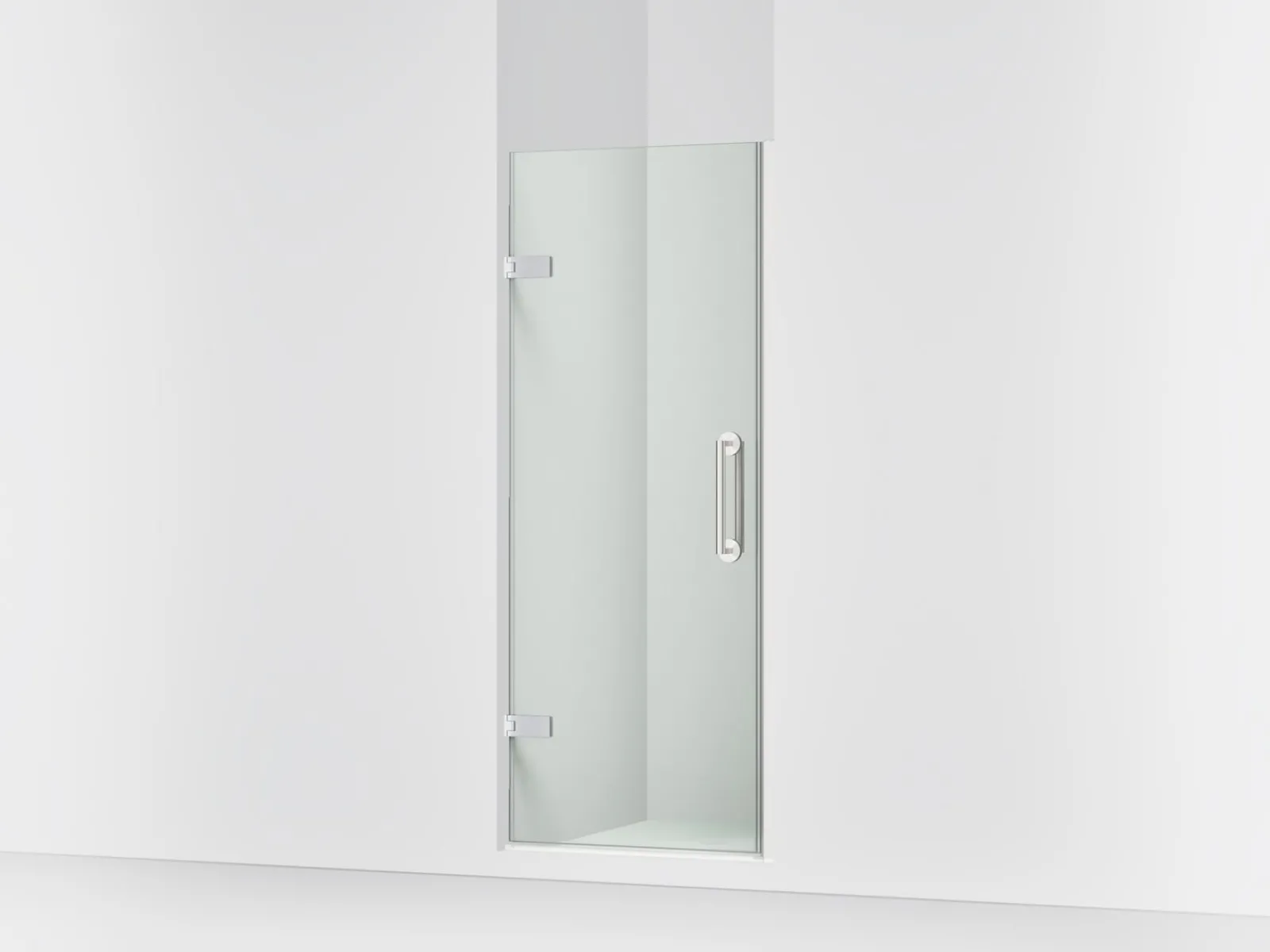 29-5/8"-30-3/8" W x 71-5/8" H pivot shower door with 3/8"-thick Crystal Clear glass^Kohler New