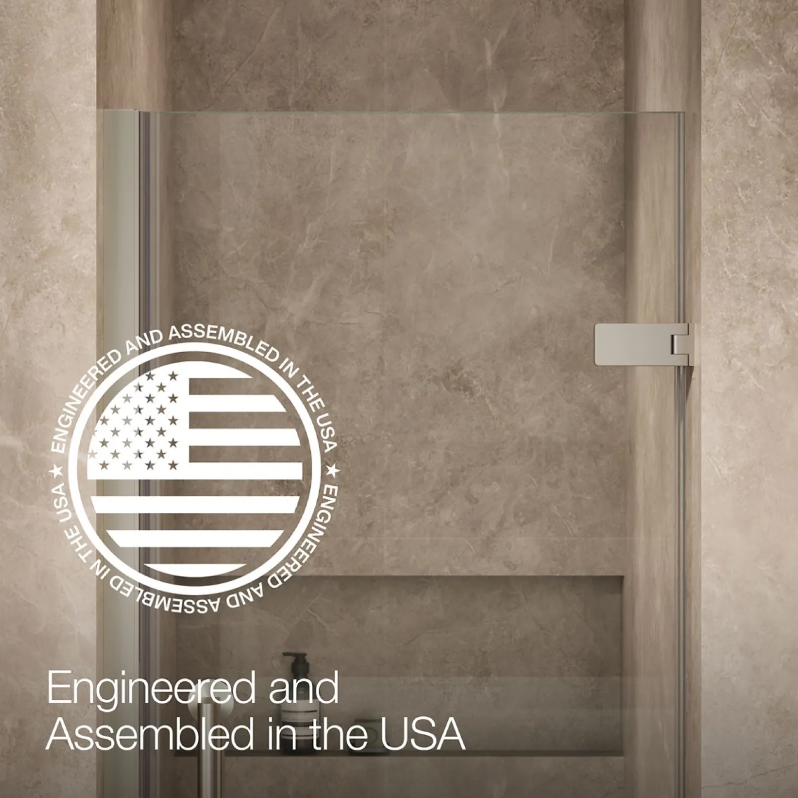 29-5/8"-30-3/8" W x 71-5/8" H pivot shower door with 3/8"-thick Crystal Clear glass^Kohler New