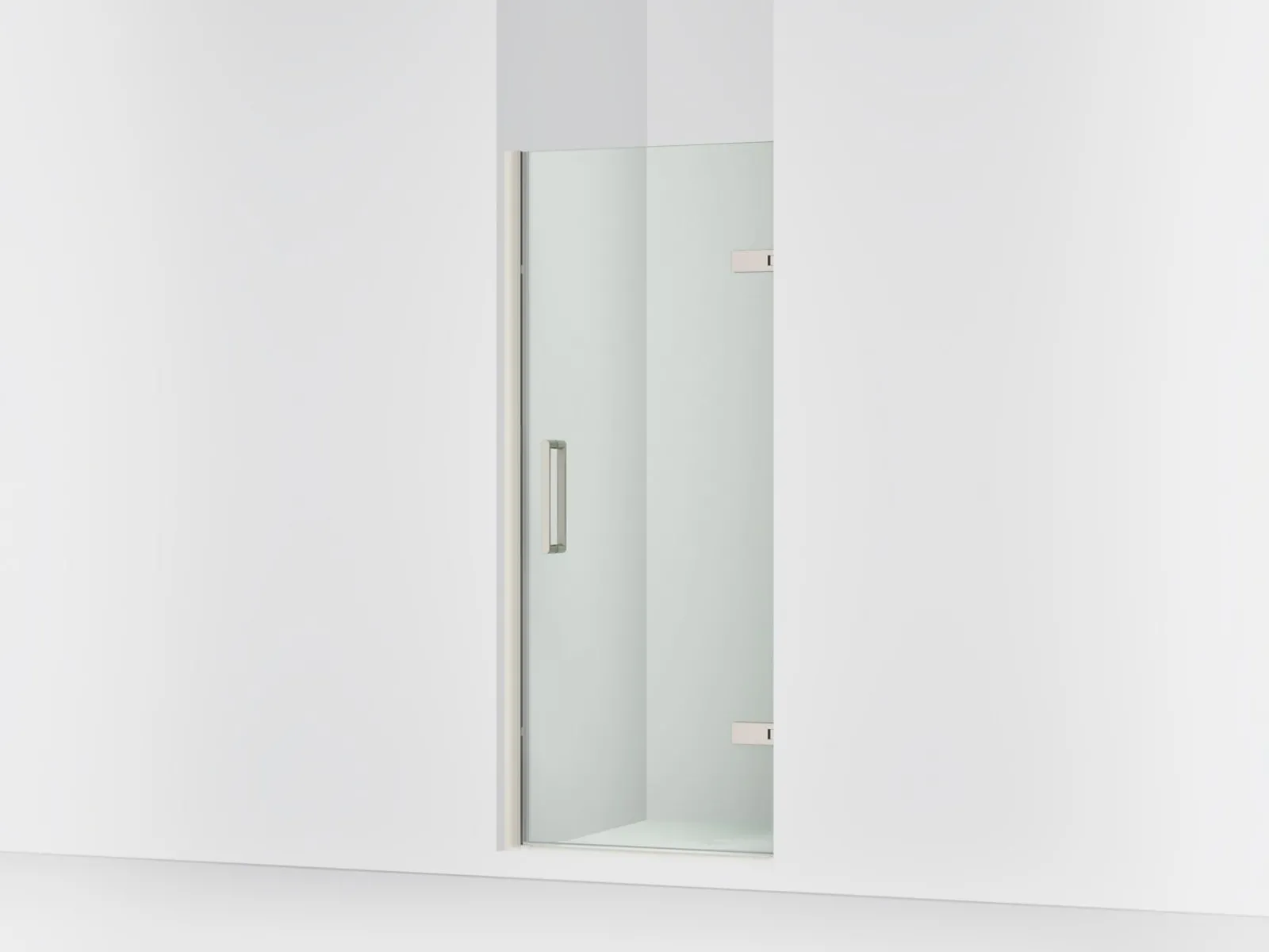 29-5/8"-30-3/8" W x 71-5/8" H pivot shower door with 3/8"-thick Crystal Clear glass^Kohler Hot