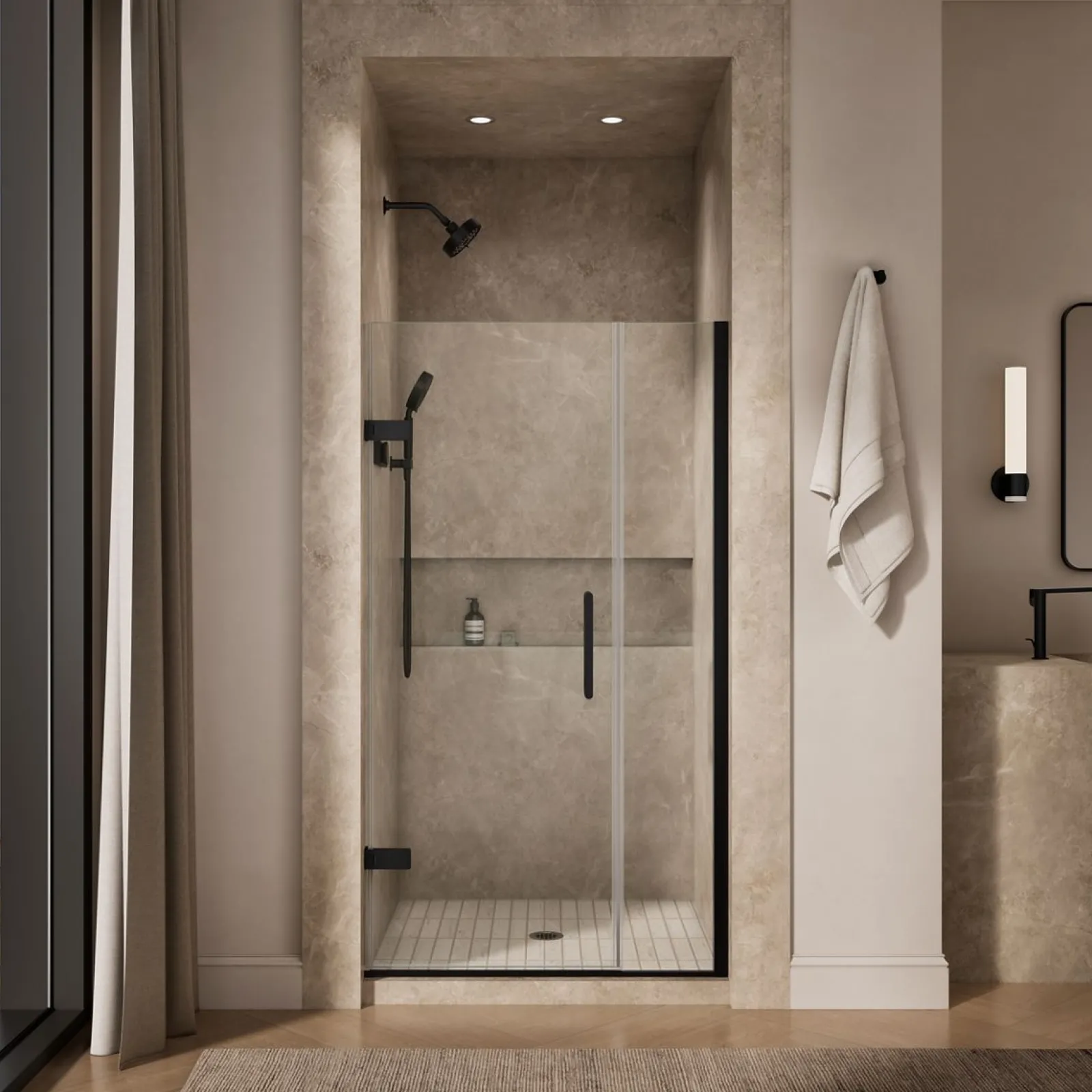 39-5/8"-40-3/8" W x 71-9/16" H pivot shower door with 3/8"-thick Crystal Clear glass^Kohler Sale