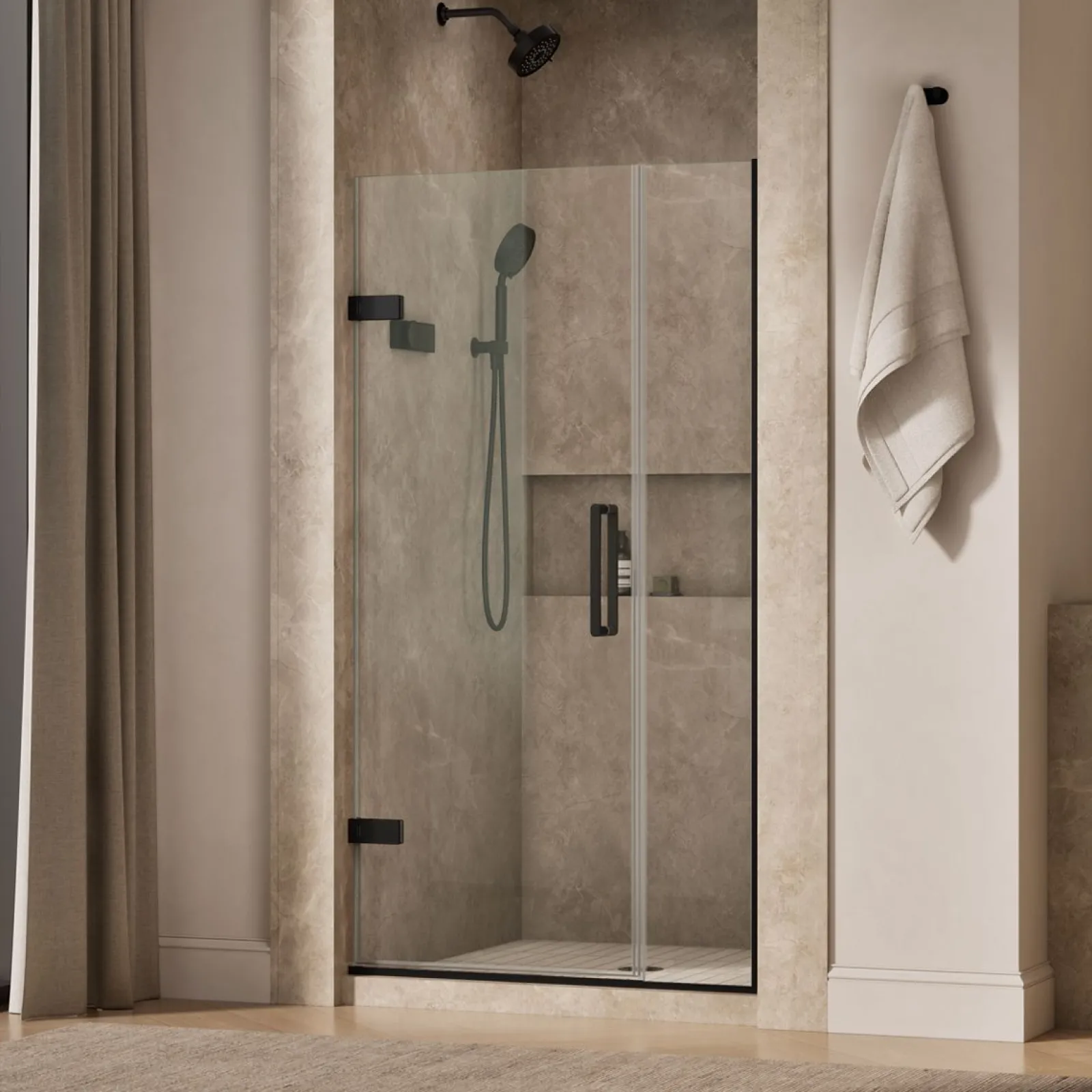 39-5/8"-40-3/8" W x 71-9/16" H pivot shower door with 3/8"-thick Crystal Clear glass^Kohler Sale