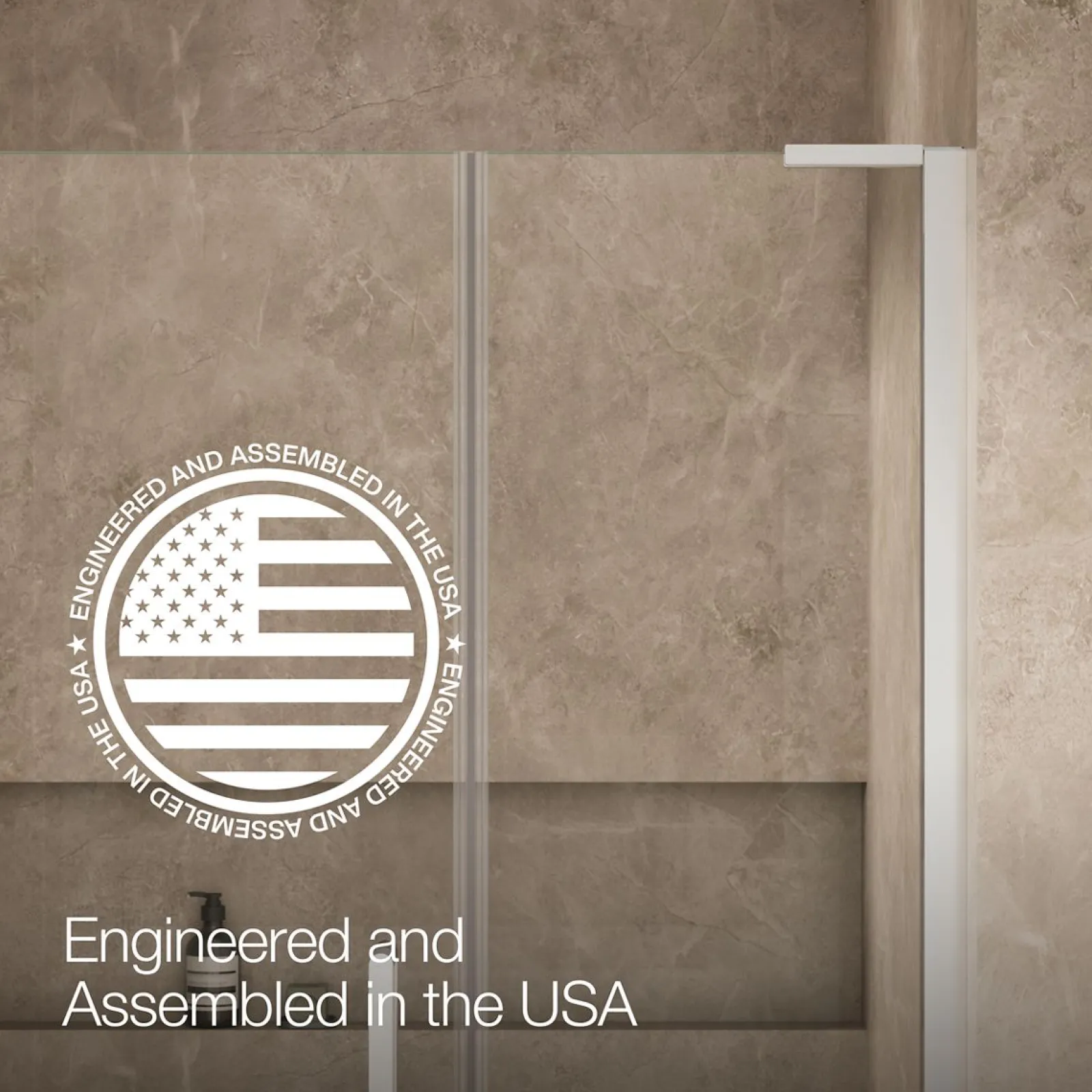 45-1/4"-46" W x 71-3/4" H pivot shower door with 3/8"-thick Crystal Clear glass^Kohler New