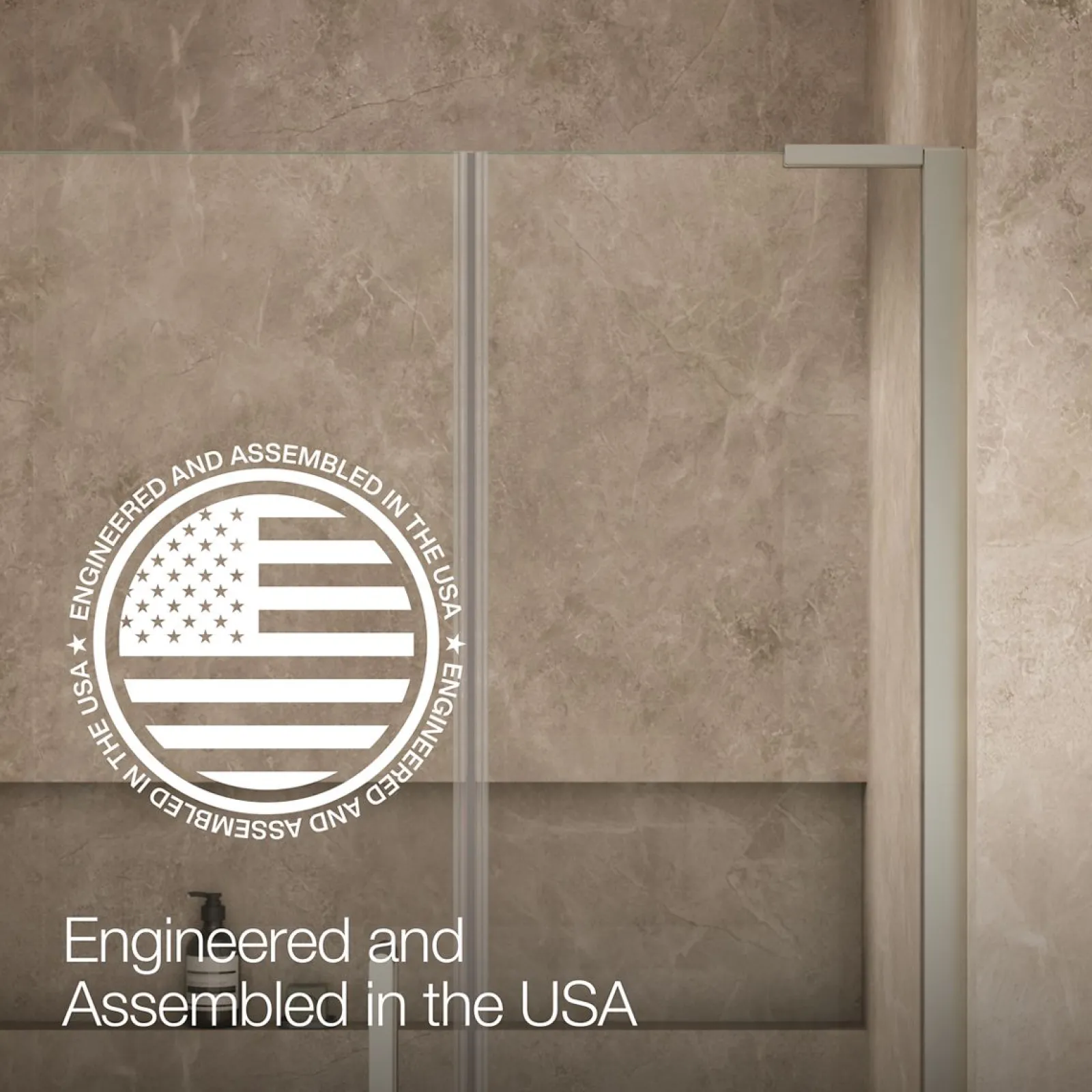 45-1/4"-46" W x 71-3/4" H pivot shower door with 3/8"-thick Crystal Clear glass^Kohler New