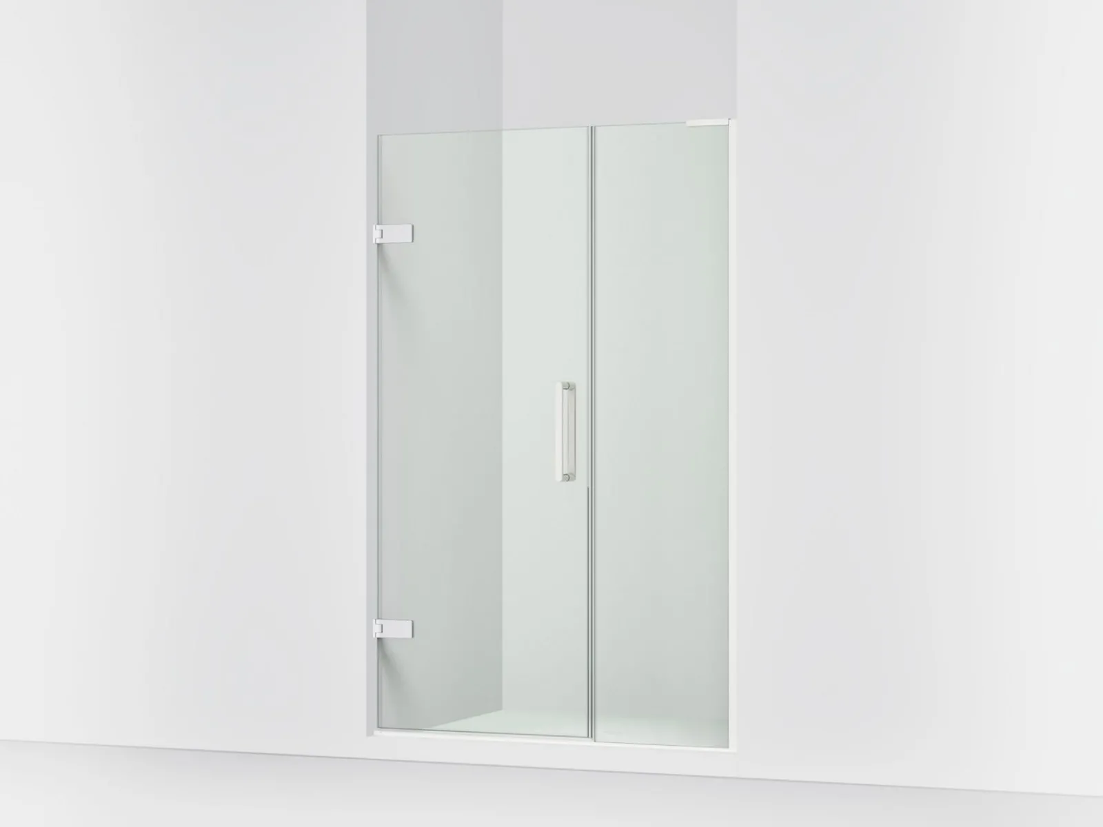46"-46-3/4" W x 71-3/4" H pivot shower door with 3/8"-thick Crystal Clear glass^Kohler Online