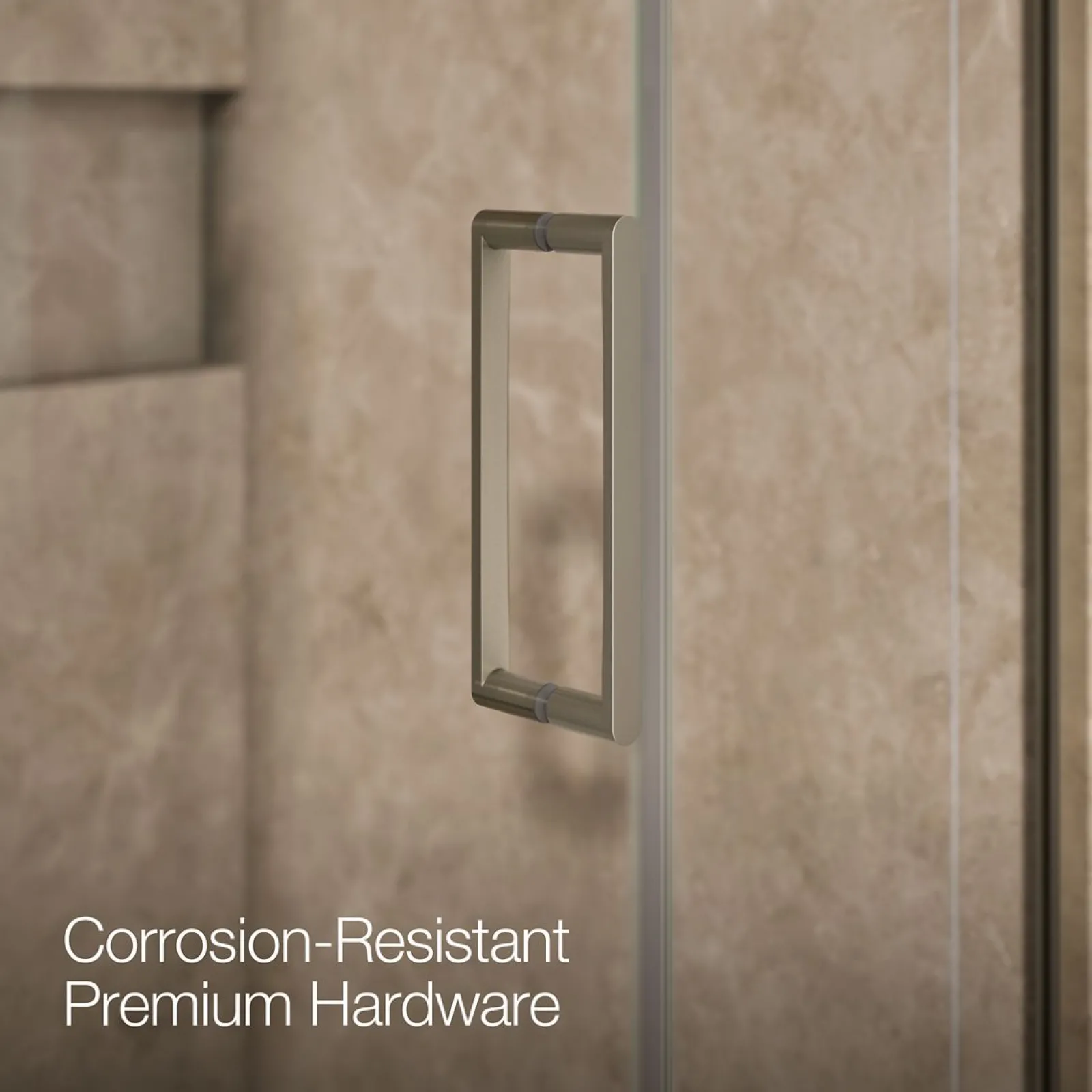 46"-46-3/4" W x 71-3/4" H pivot shower door with 3/8"-thick Crystal Clear glass^Kohler Online