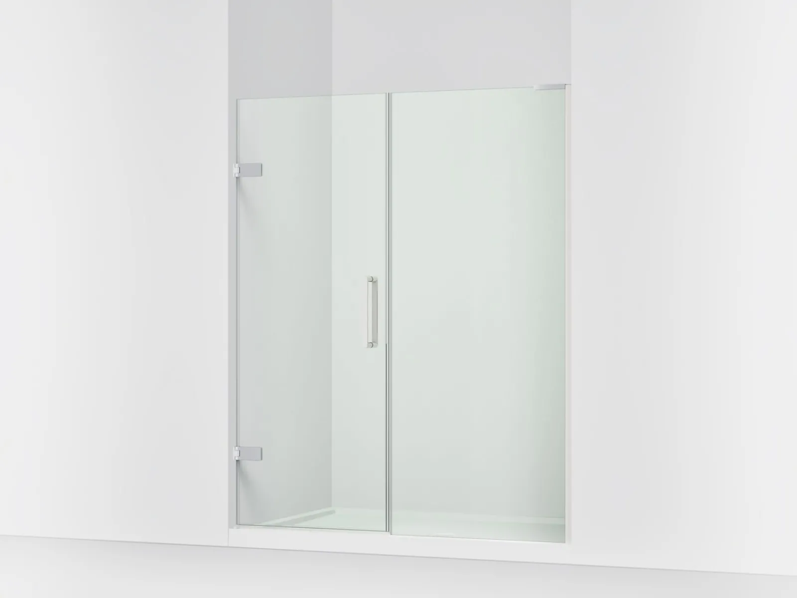 58"-58-3/4" W x 71-3/4" H pivot shower door with 3/8"-thick Crystal Clear glass^Kohler Discount