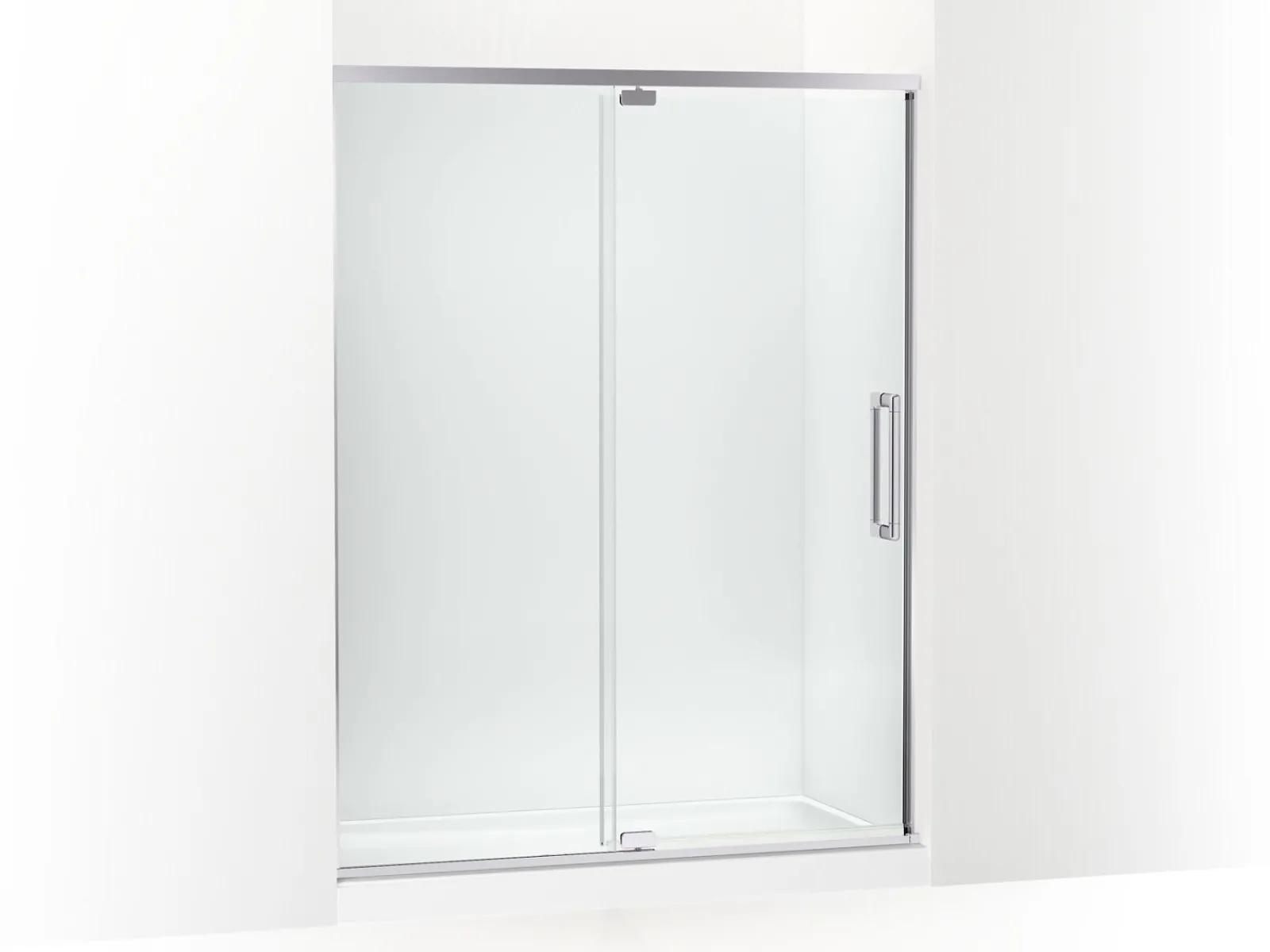 54"-60" W x 76" H pivot shower door with 5/16"-thick Crystal Clear glass^Kohler Discount