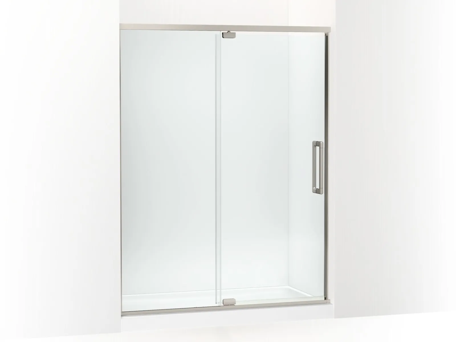 54"-60" W x 76" H pivot shower door with 5/16"-thick Crystal Clear glass^Kohler Discount