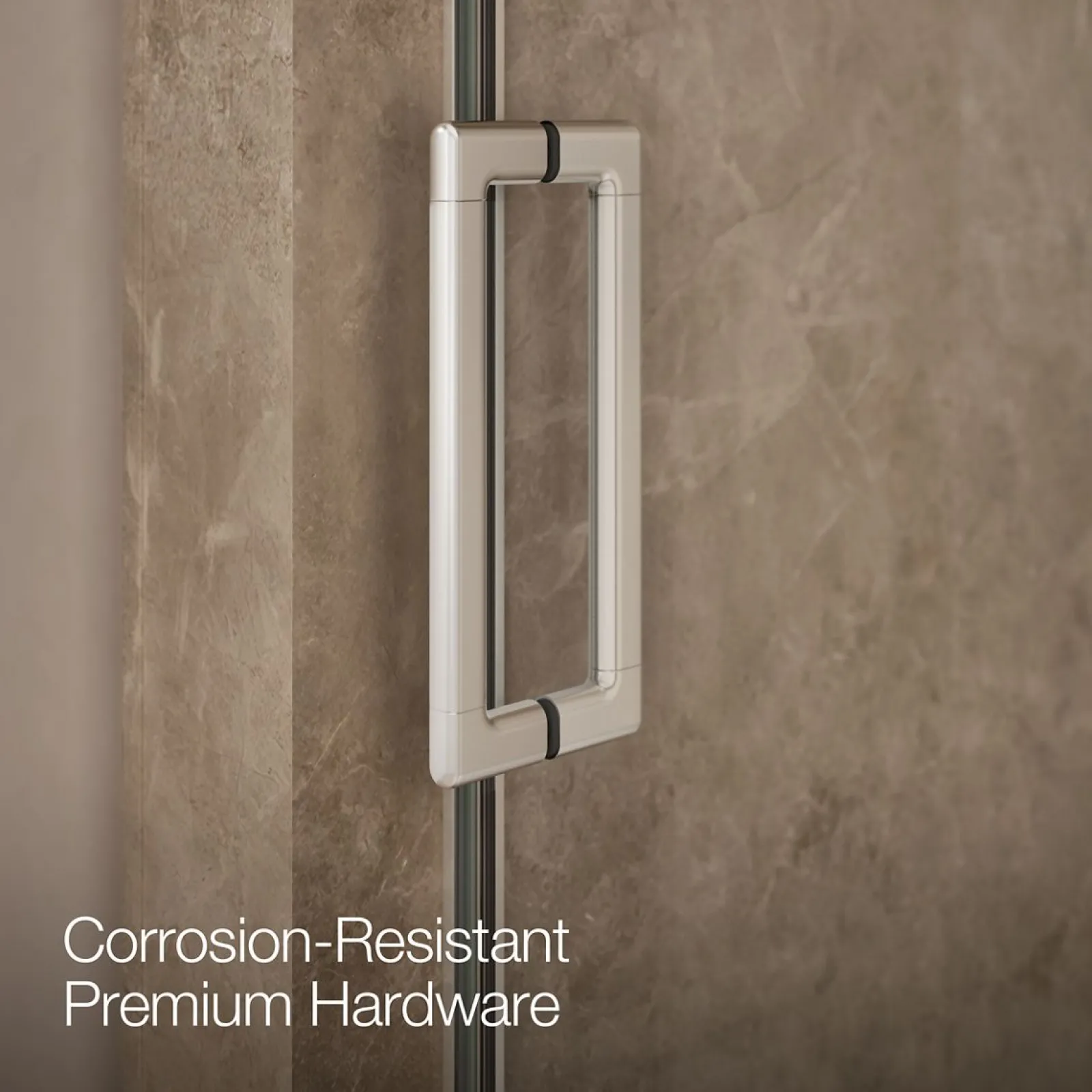 42"-48" W x 76" H pivot shower door with 5/16"-thick Crystal Clear glass^Kohler Best