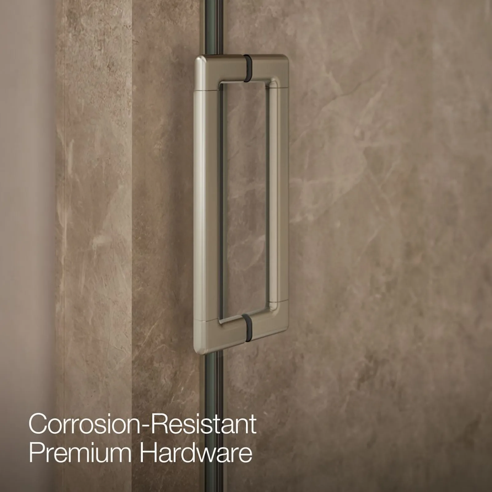 42"-48" W x 76" H pivot shower door with 5/16"-thick Crystal Clear glass^Kohler Best