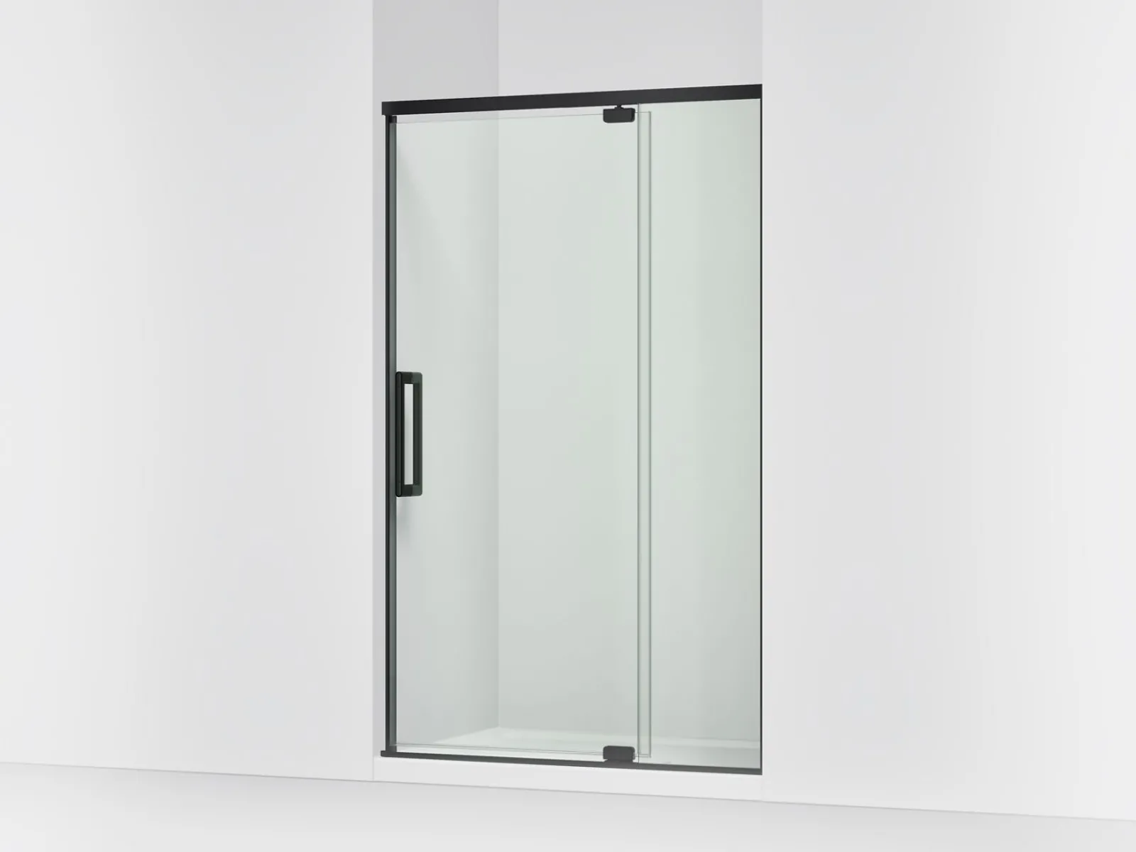 42"-48" W x 76" H pivot shower door with 5/16"-thick Crystal Clear glass^Kohler New