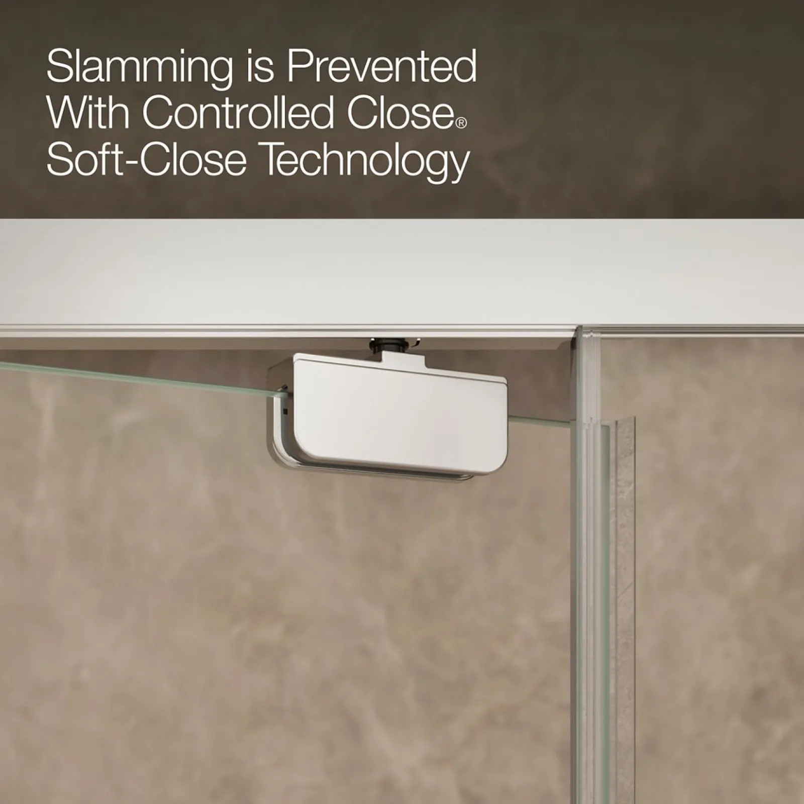 42"-48" W x 76" H pivot shower door with 5/16"-thick Crystal Clear glass^Kohler New