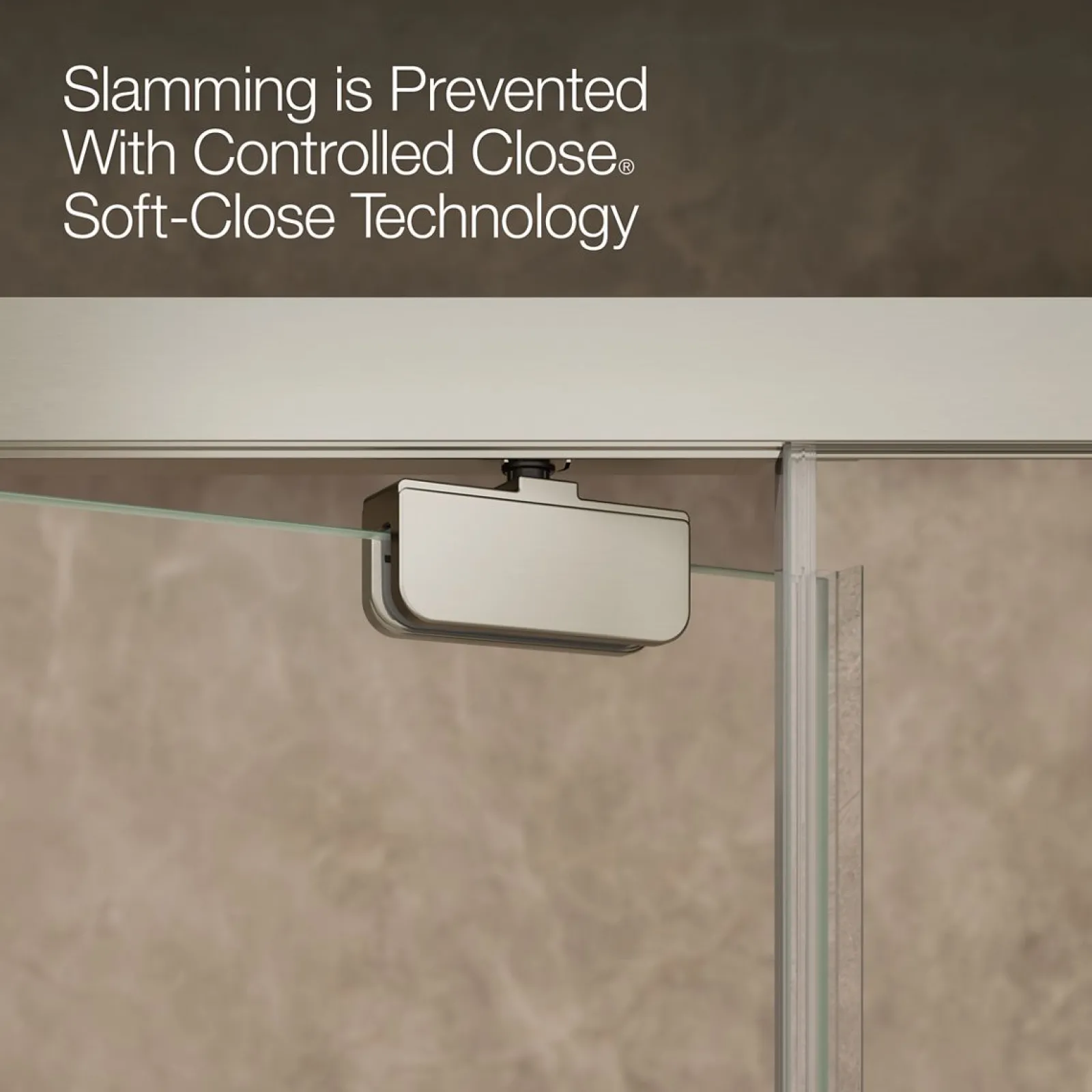 42"-48" W x 76" H pivot shower door with 5/16"-thick Crystal Clear glass^Kohler New
