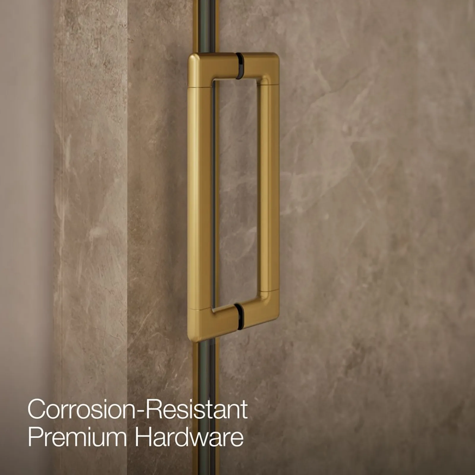42"-48" W x 76" H pivot shower door with 5/16"-thick Crystal Clear glass^Kohler New