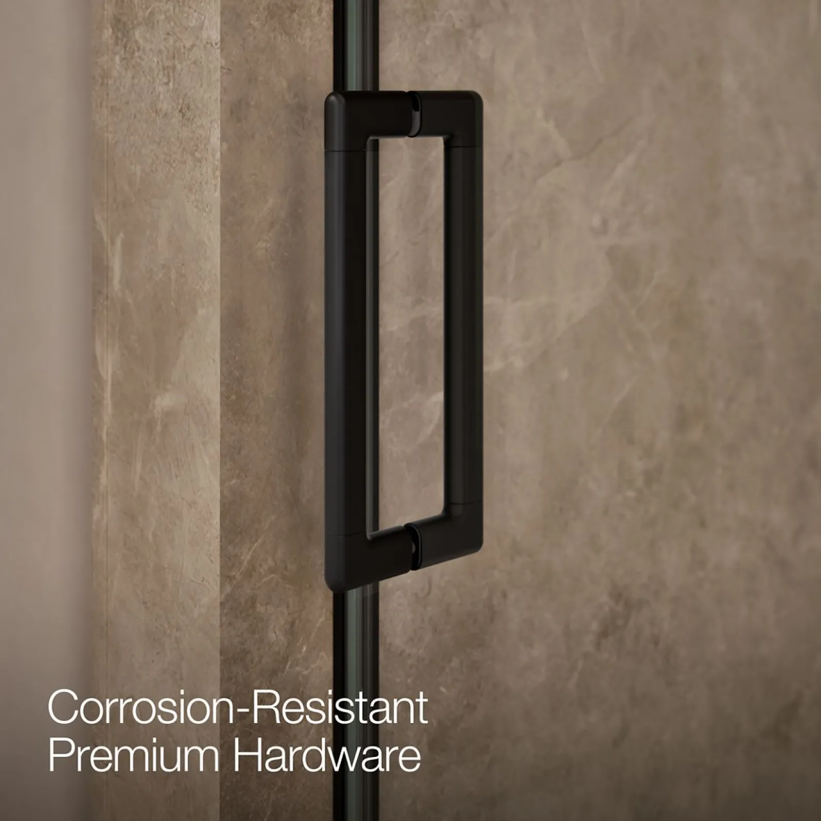 42"-48" W x 76" H pivot shower door with 5/16"-thick Crystal Clear glass^Kohler New