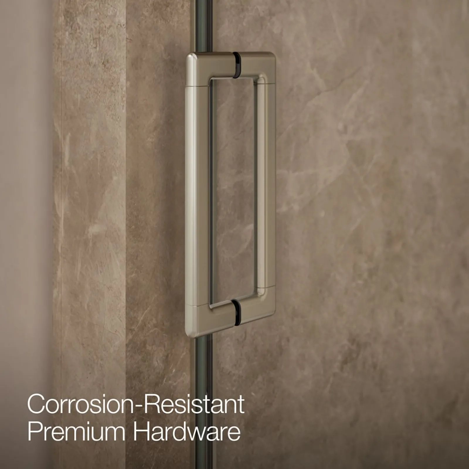 42"-48" W x 76" H pivot shower door with 5/16"-thick Crystal Clear glass^Kohler New
