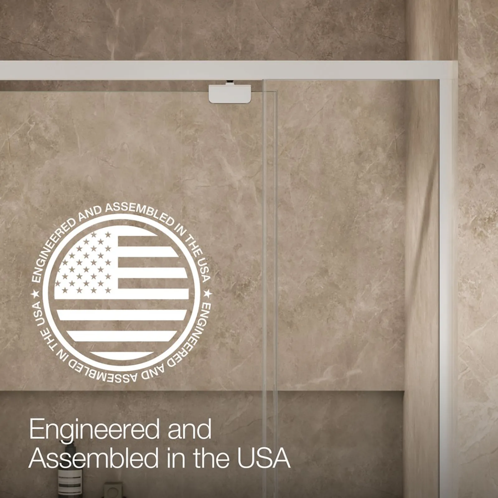 42"-48" W x 76" H pivot shower door with 5/16"-thick Crystal Clear glass^Kohler New