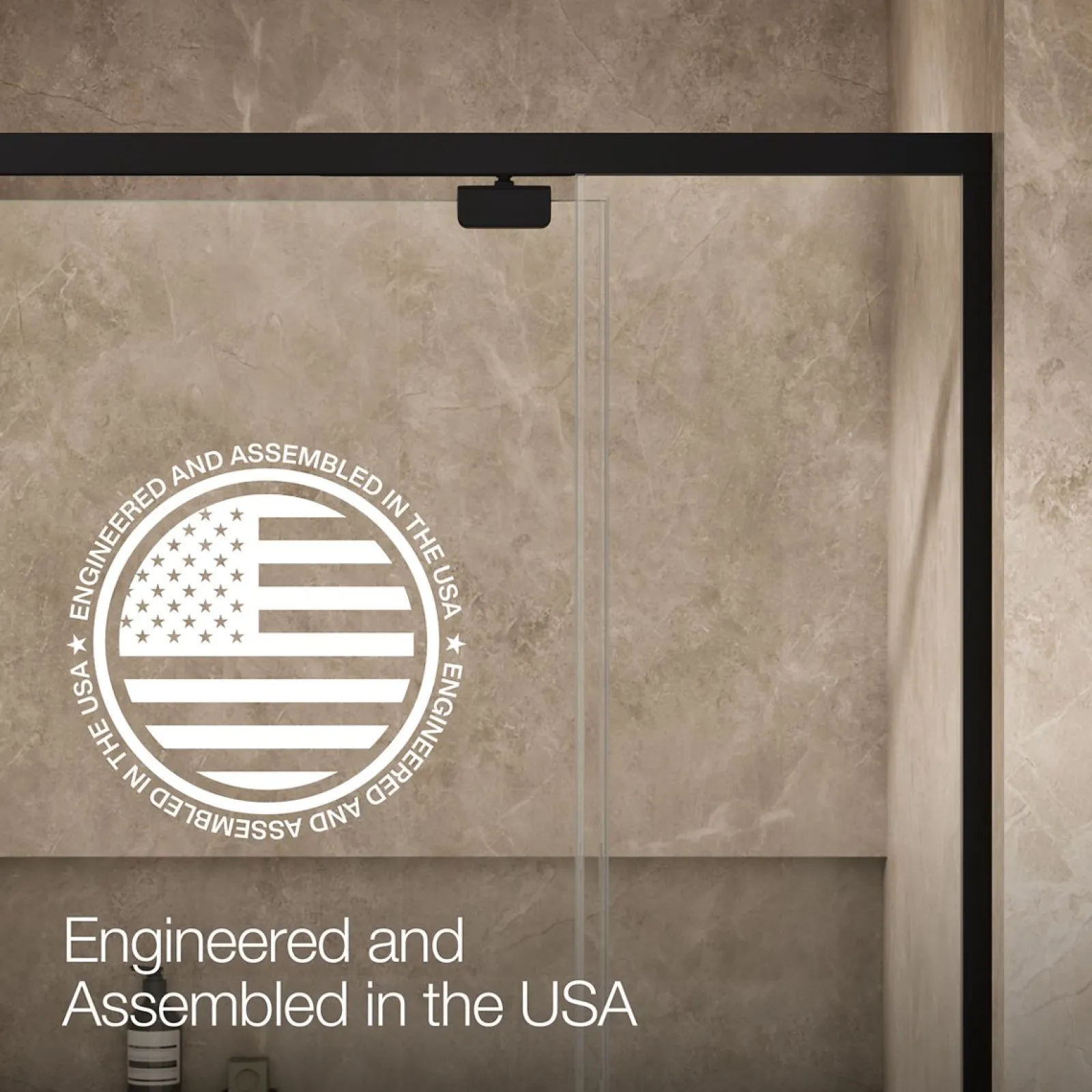 42"-48" W x 76" H pivot shower door with 5/16"-thick Crystal Clear glass^Kohler New