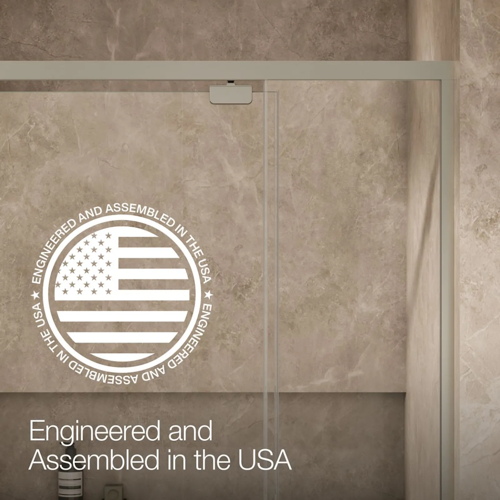 42"-48" W x 76" H pivot shower door with 5/16"-thick Crystal Clear glass^Kohler New